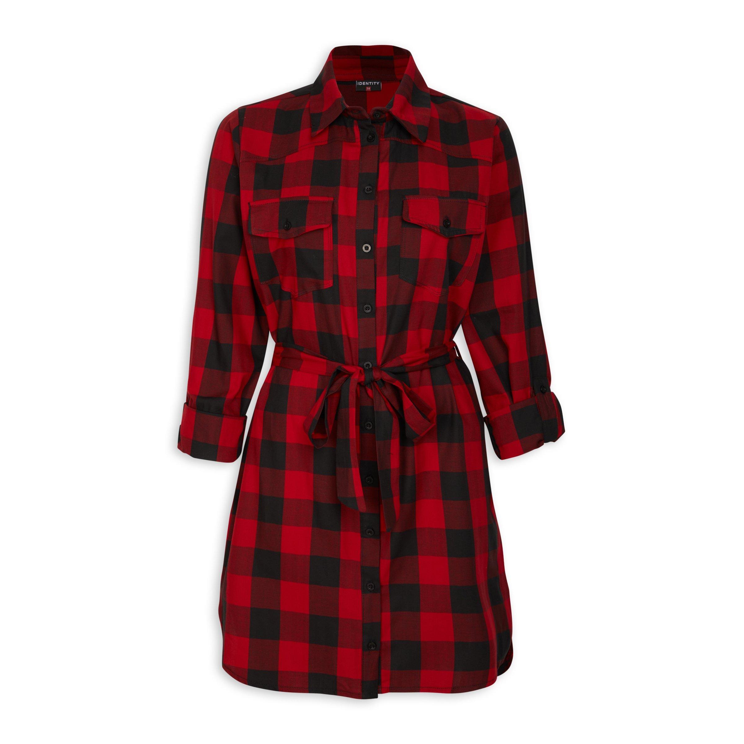 Red Check Shirt Dress (3091130) | Identity