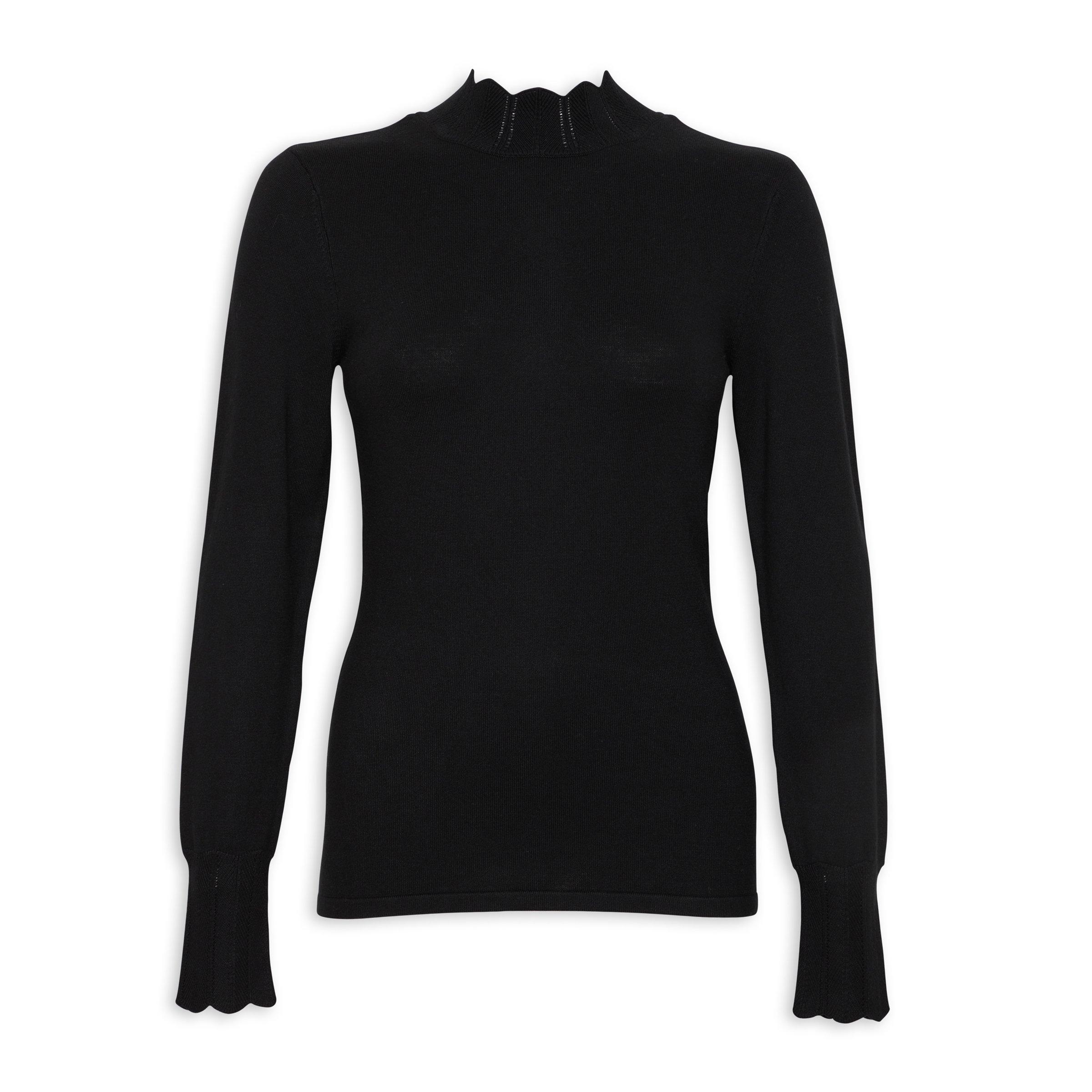 Black Scallop Neck Sweater (3092071) | Truworths