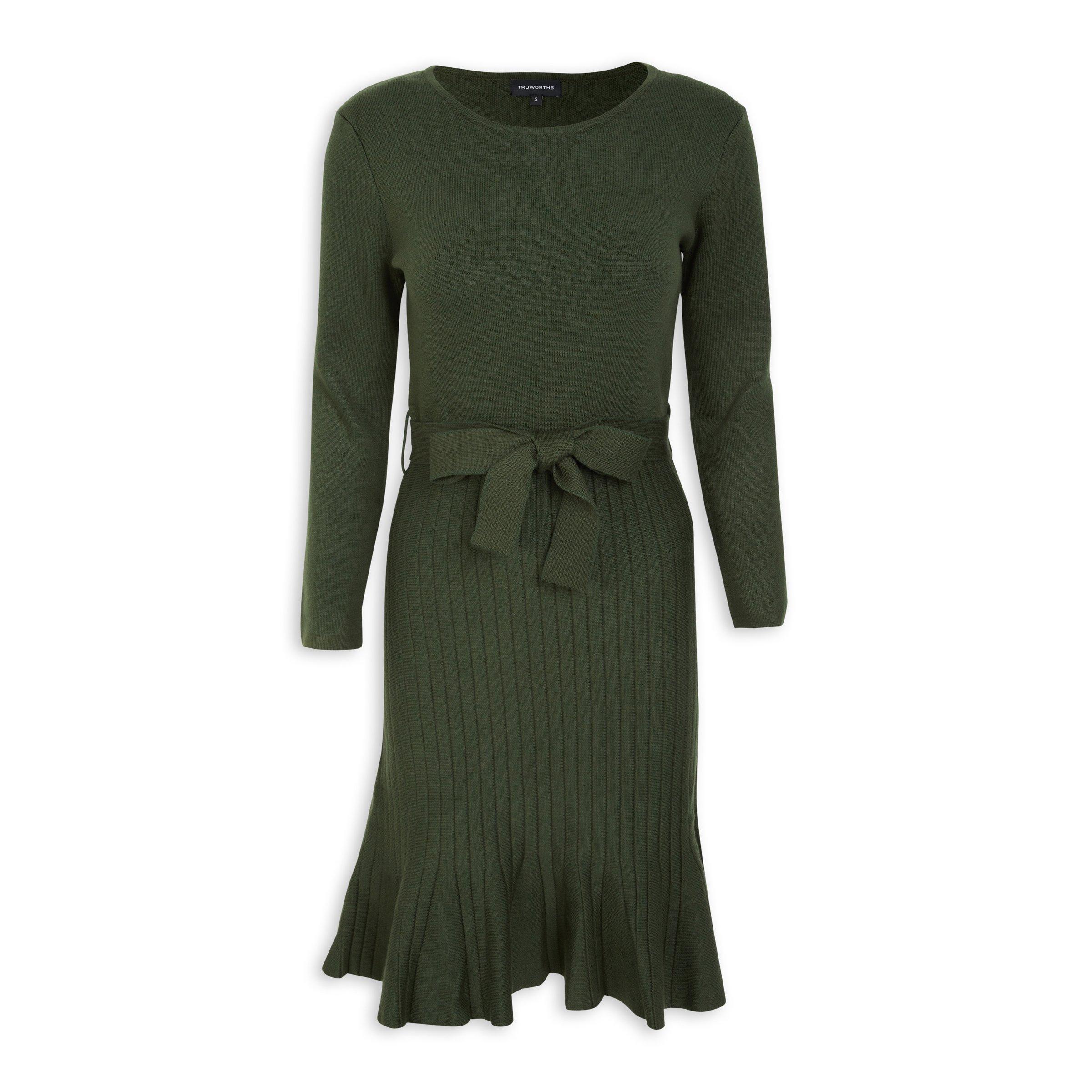 Green Belted Fit & Flare Dress (3092263) | Truworths