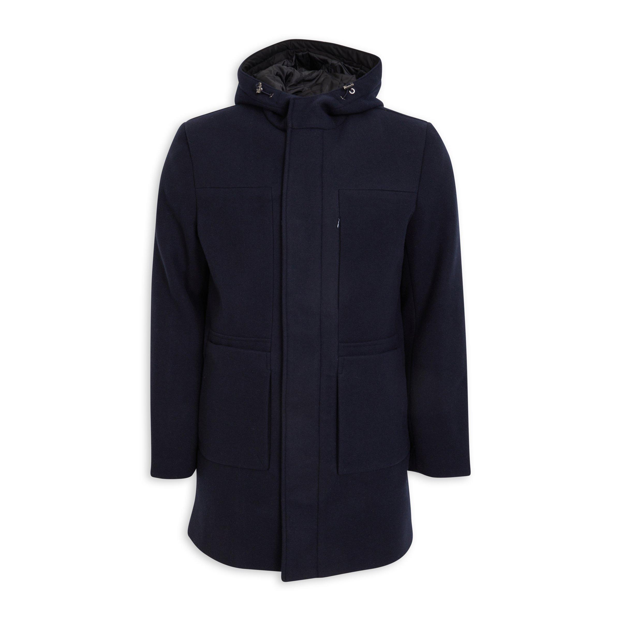 Navy Hooded Coat (3092782) | Truworths Man