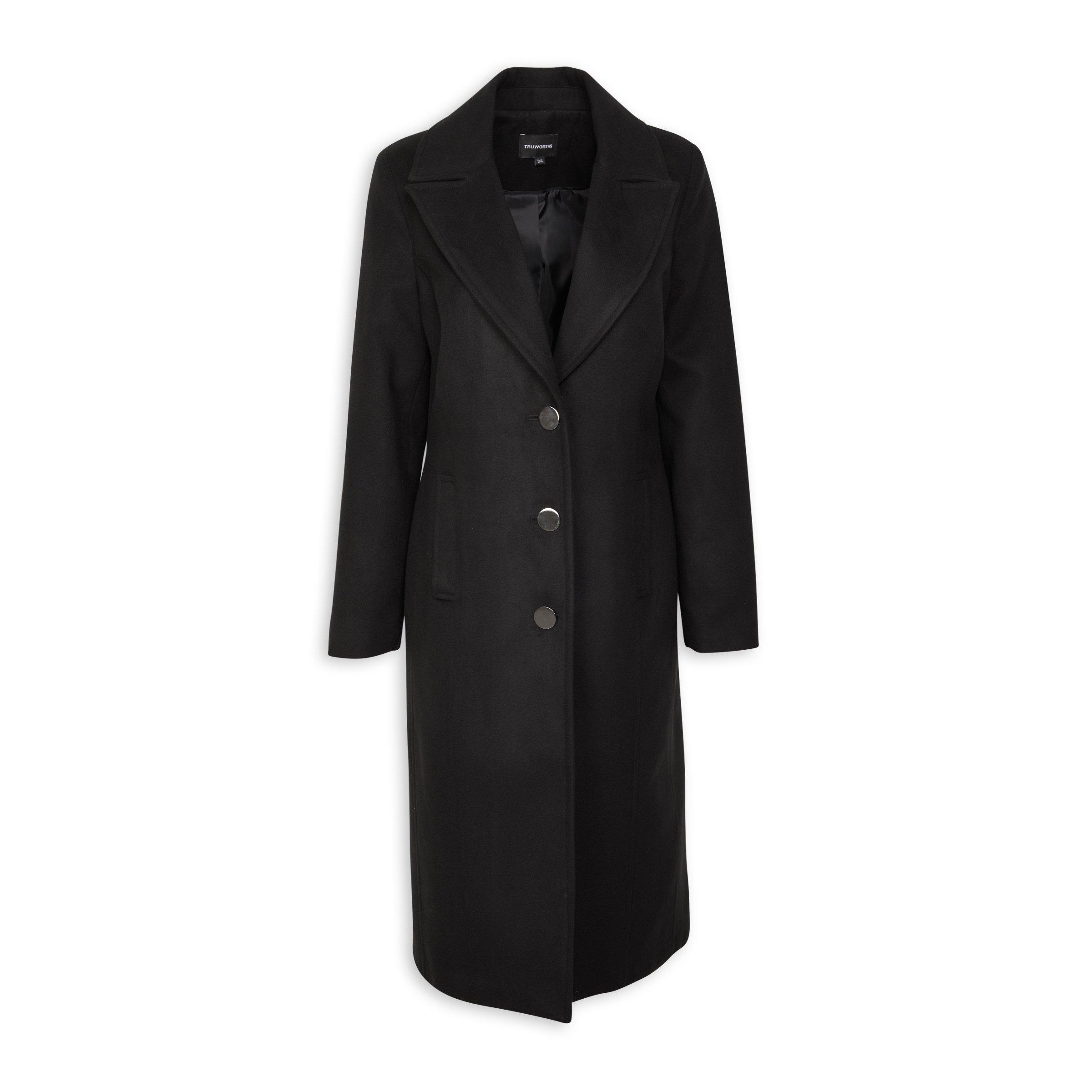 Black Long Classic Coat (3093080) | Truworths