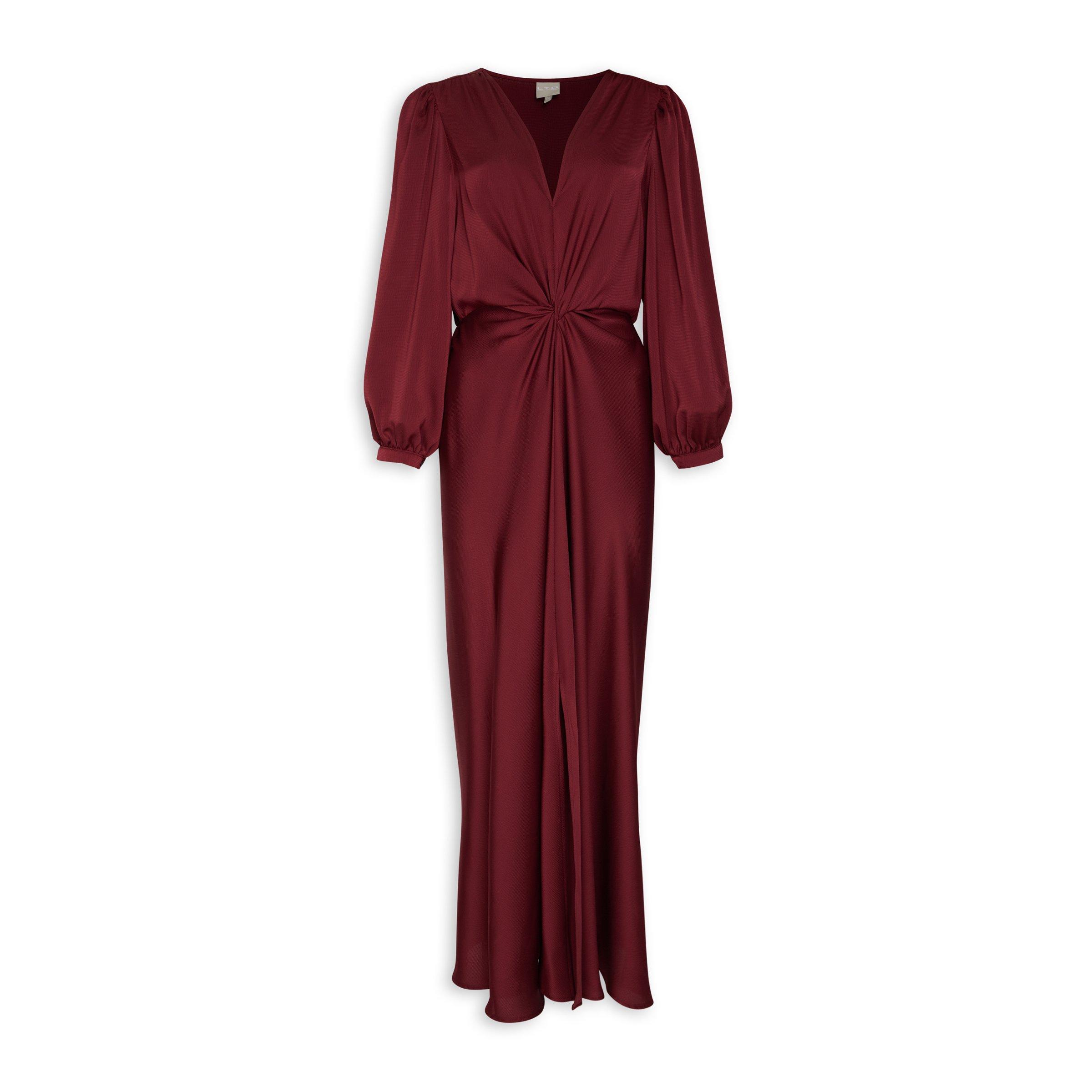 Burgundy Softly Waisted Dress (3093531) | LTD Woman