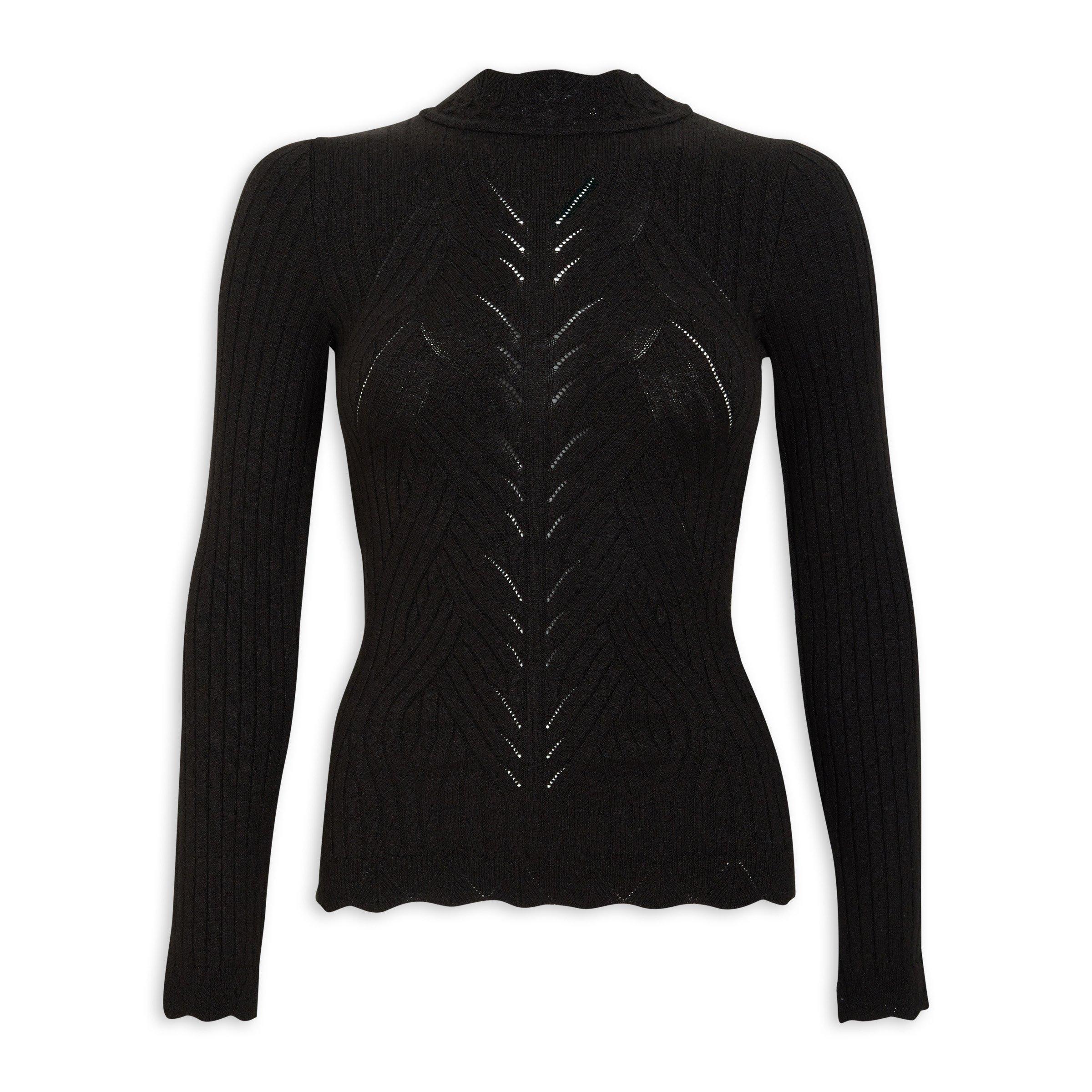 Black Swirl Rib Sweater (3093843) | Truworths