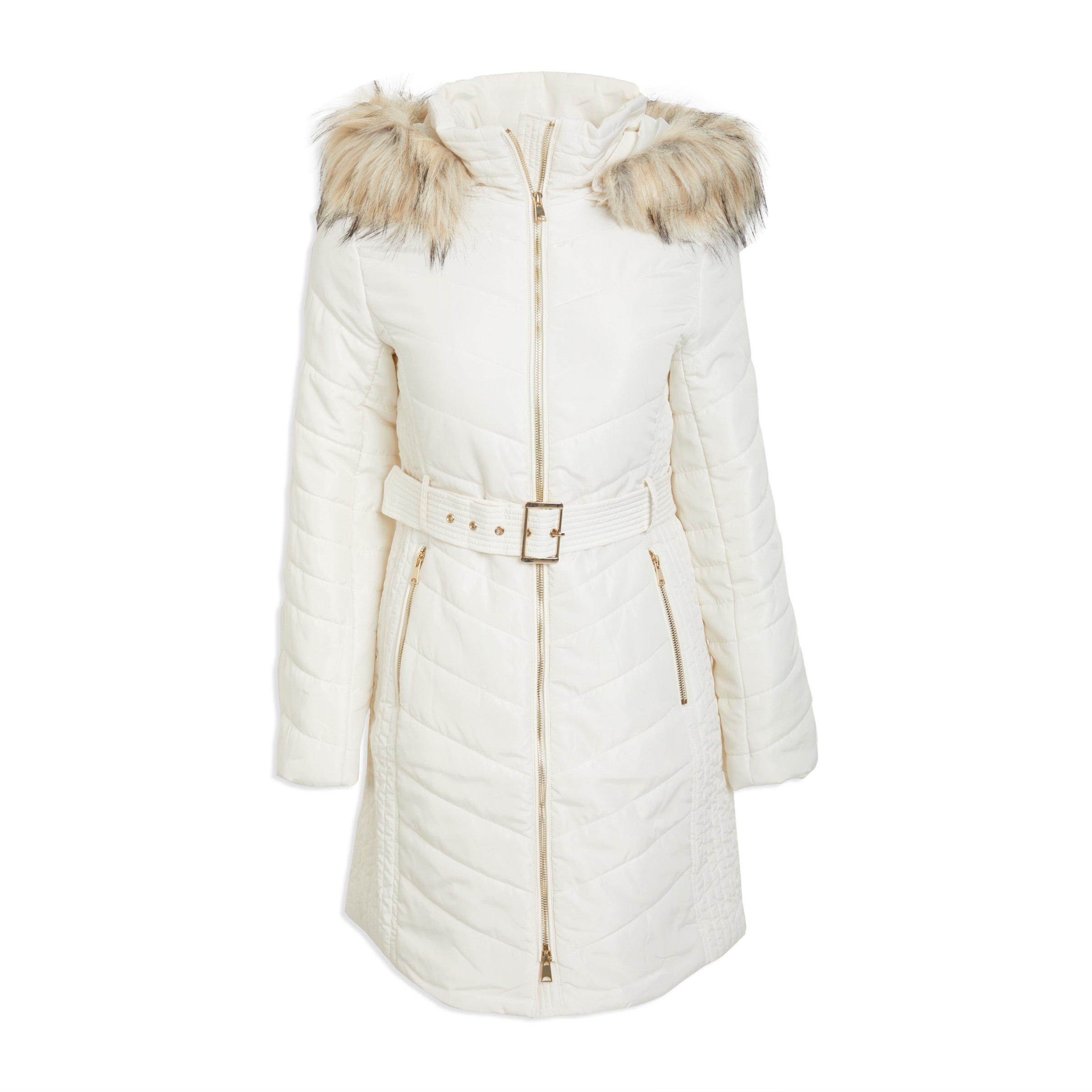 Off White Belted Long Puffer Jacket (3094244) | Truworths
