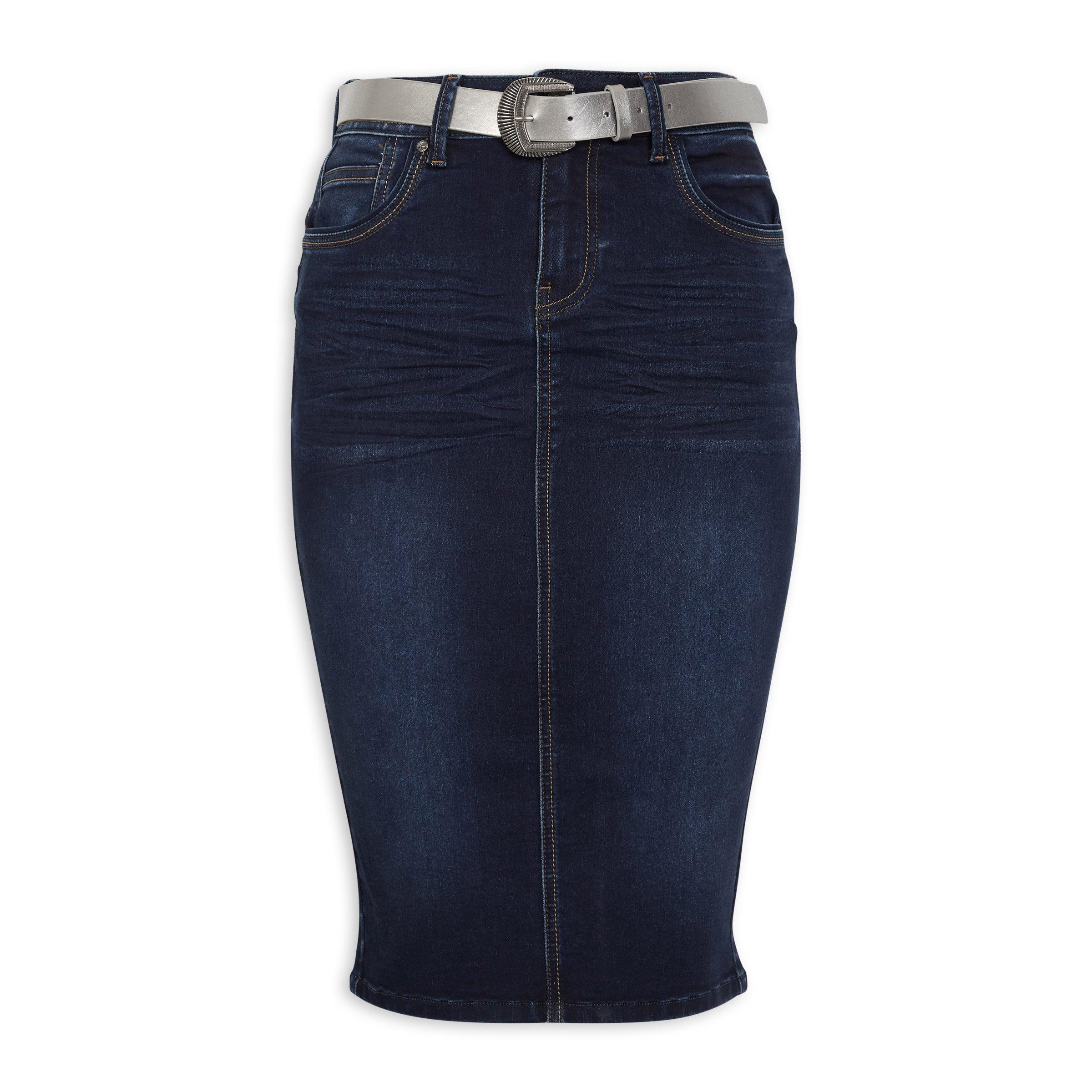 Indigo Belted Denim Skirt (3094268) | OUTBACK RED