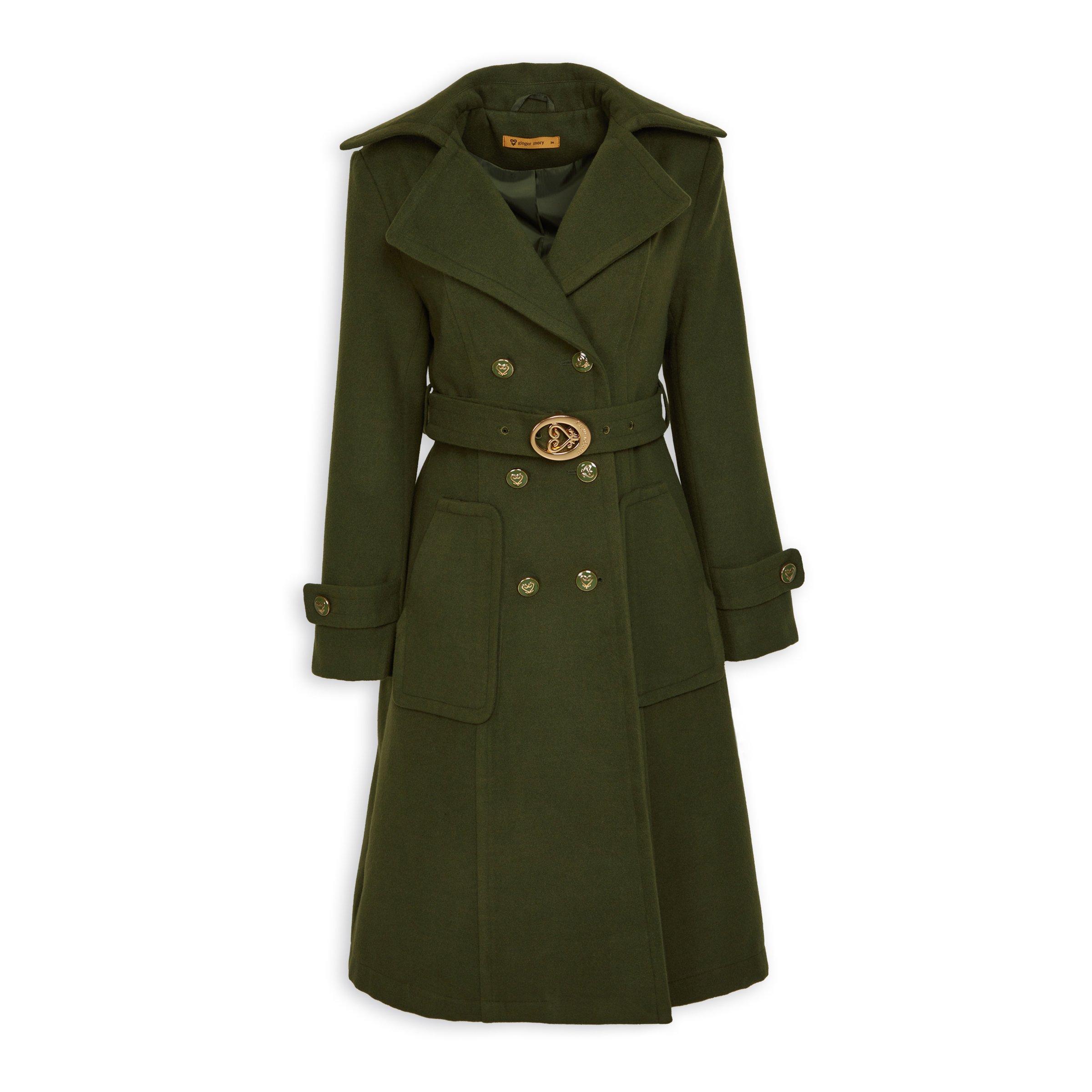 Green Melton Coat (3095100) | Ginger Mary