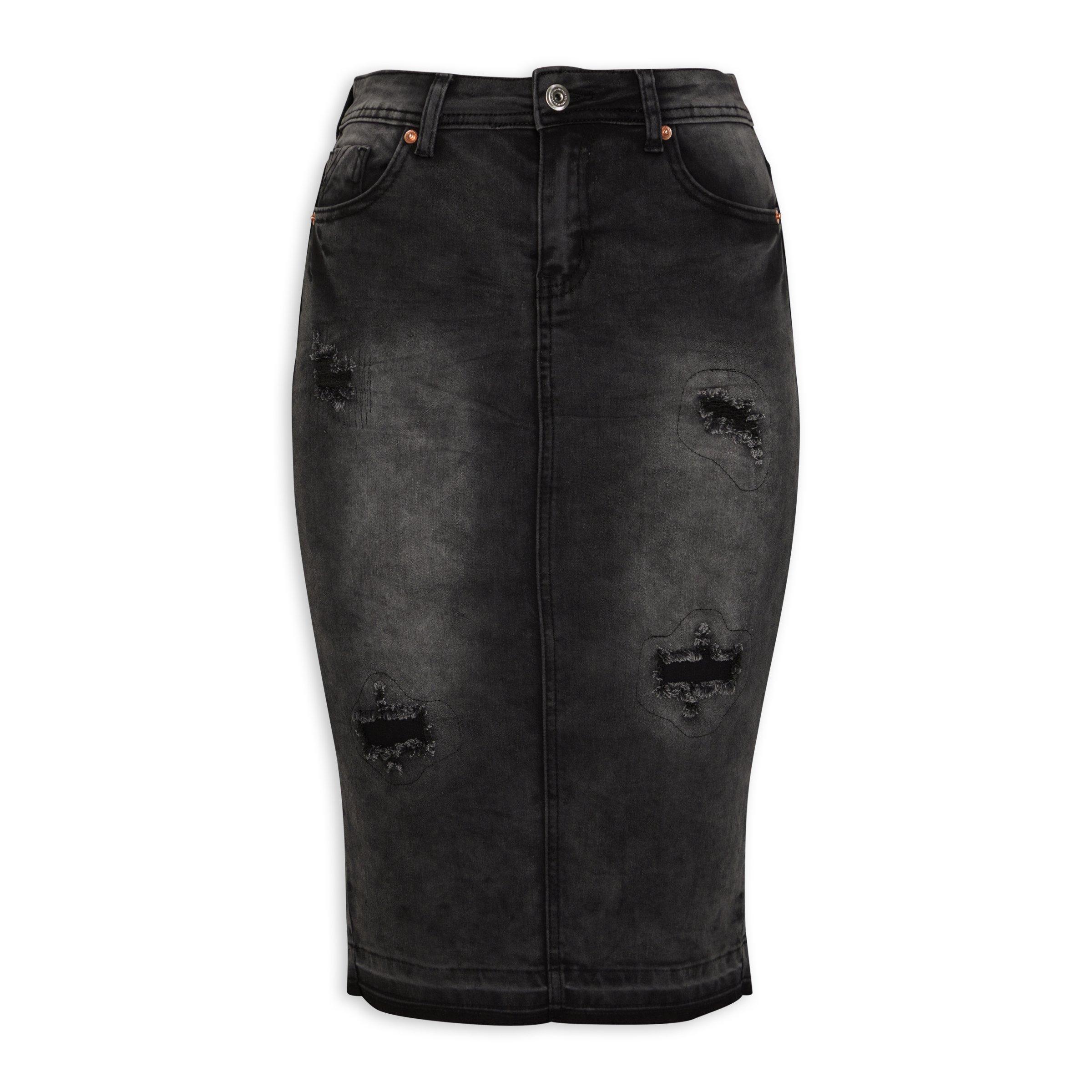 Charcoal Ripped Pencil Skirt (3095785) | OUTBACK RED