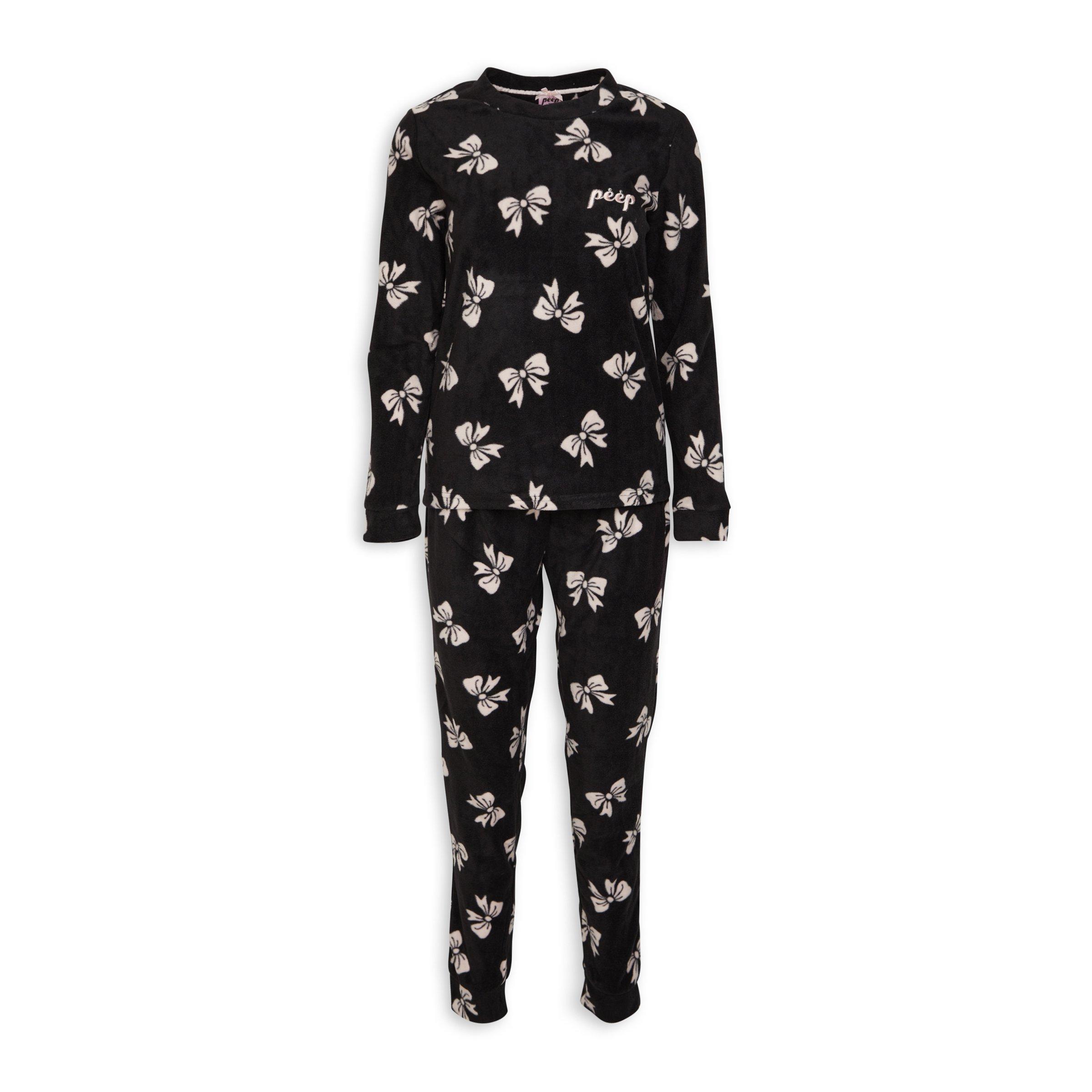 Black Bow Print Pyjama Set (3096092) | Peep