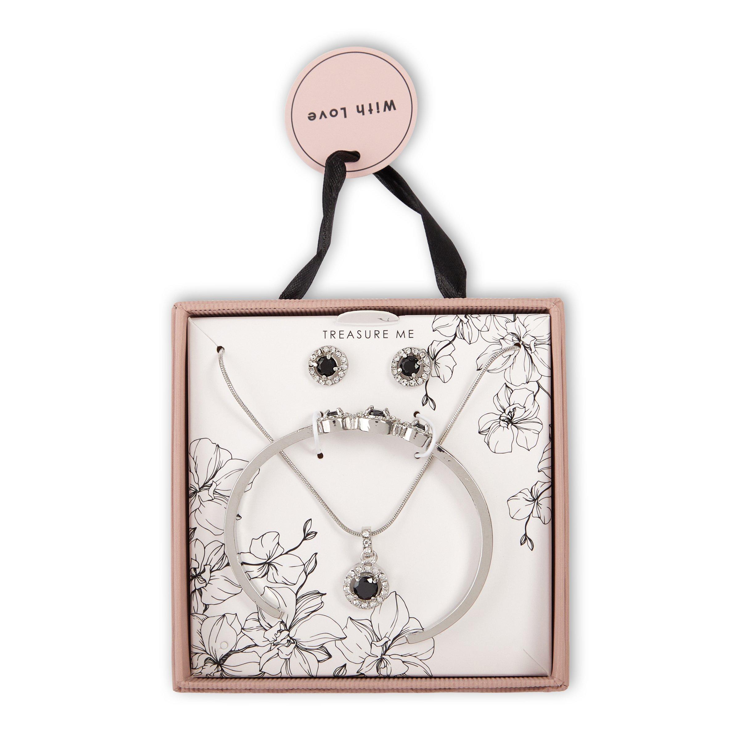 Silver & Black Stone Jewellery Gift Set (3096128) Truworths