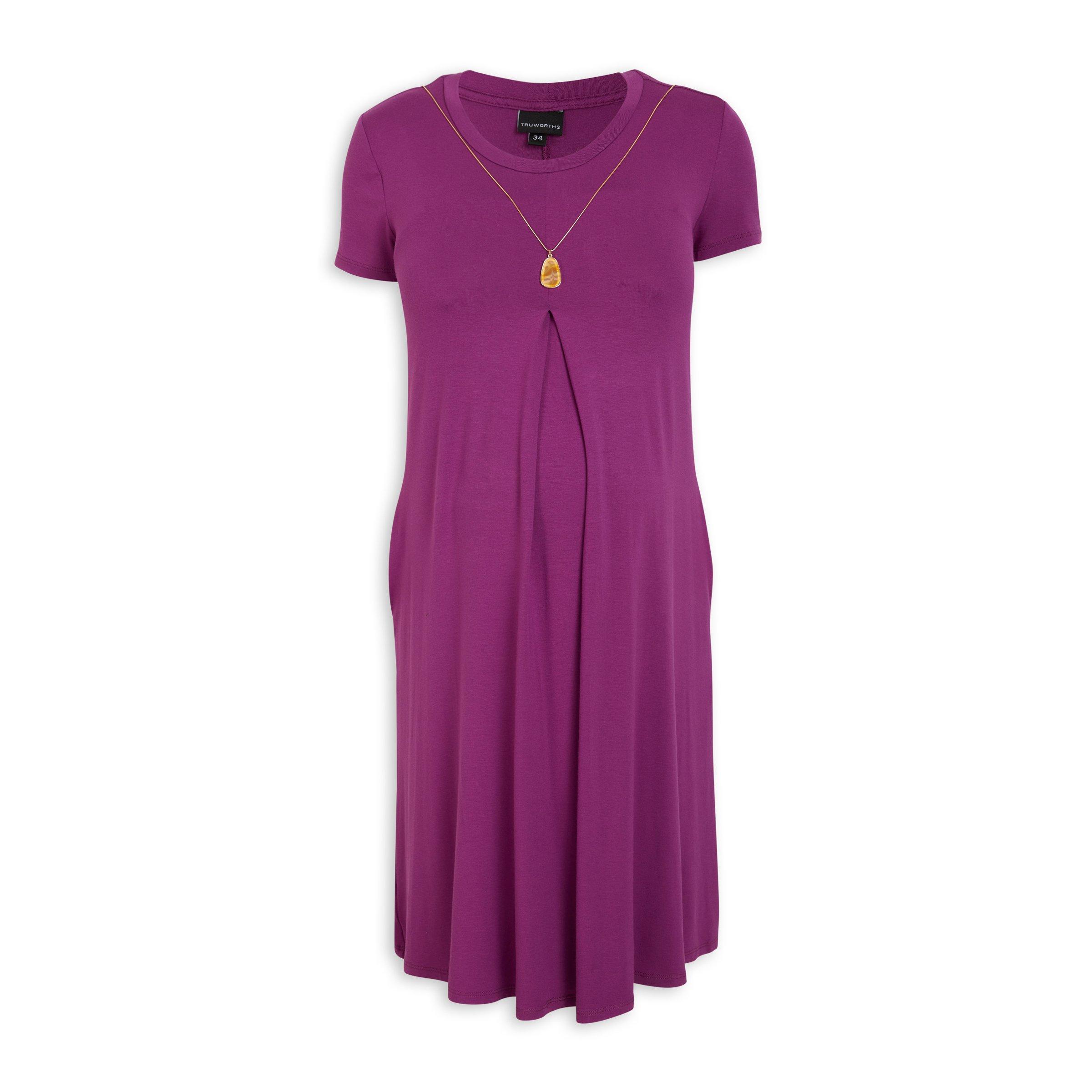 Magenta Maternity Dress With Necklace (3096622) | Truworths