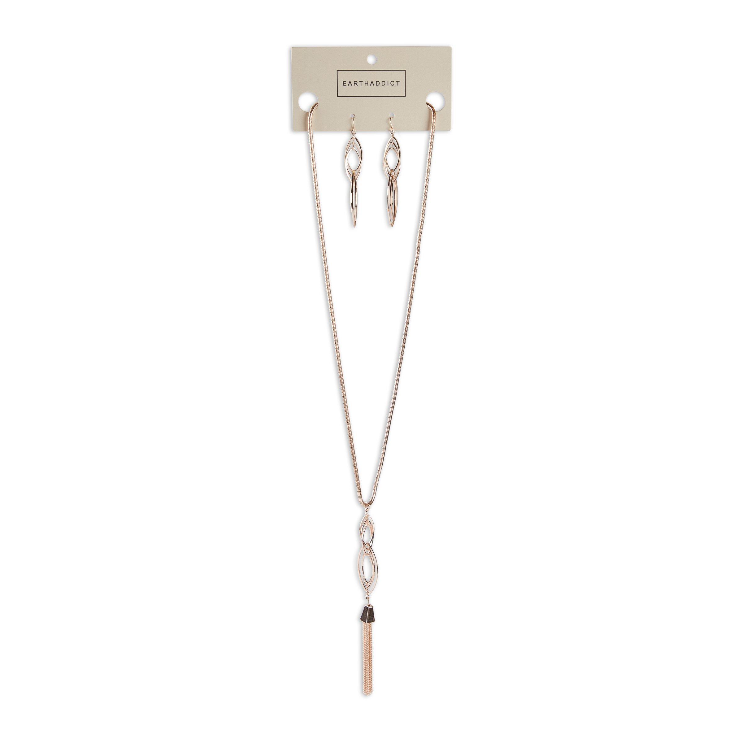 Rose Gold Necklace & Earrings Set (3096727) | Truworths