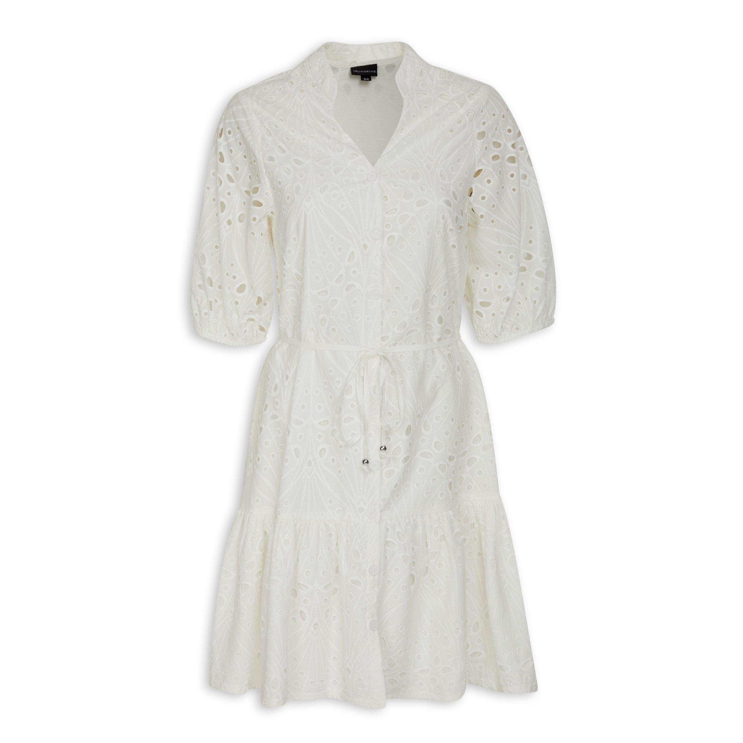 White Button Through A-line Dress (3097060) | Truworths