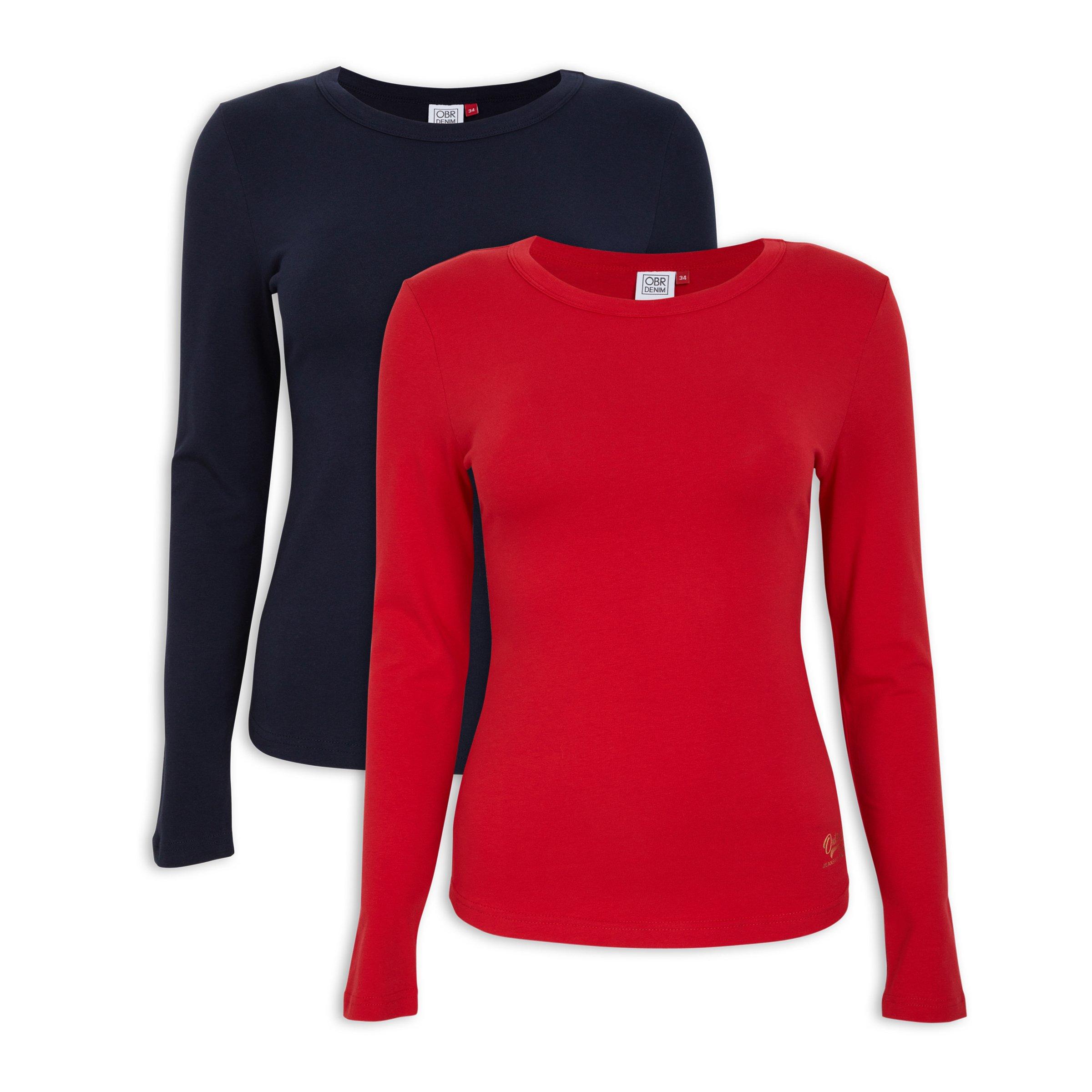 2-pack Fitted Long Sleeve T-shirts (3098011) | OUTBACK RED