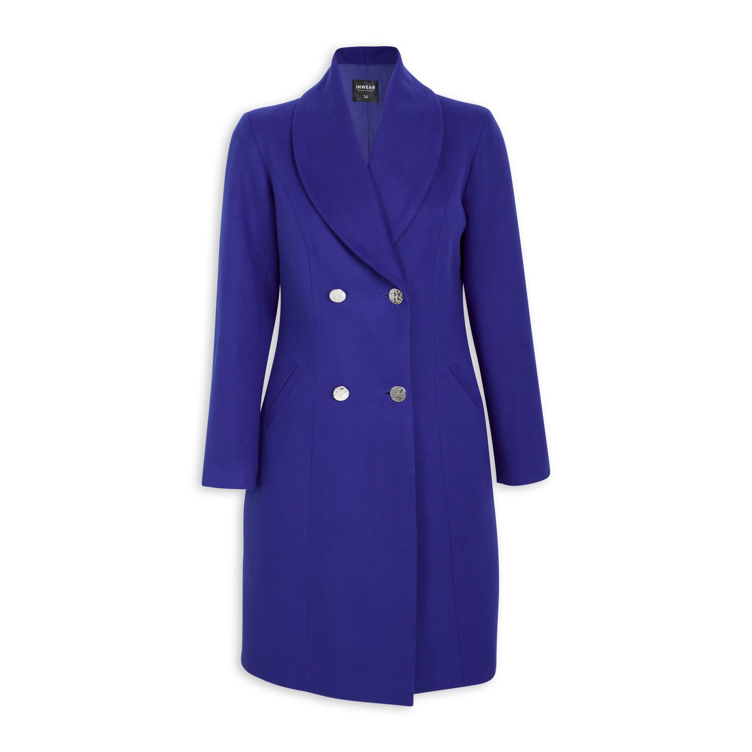 Cobalt Blue Double Breasted Coat (3098086) | Inwear