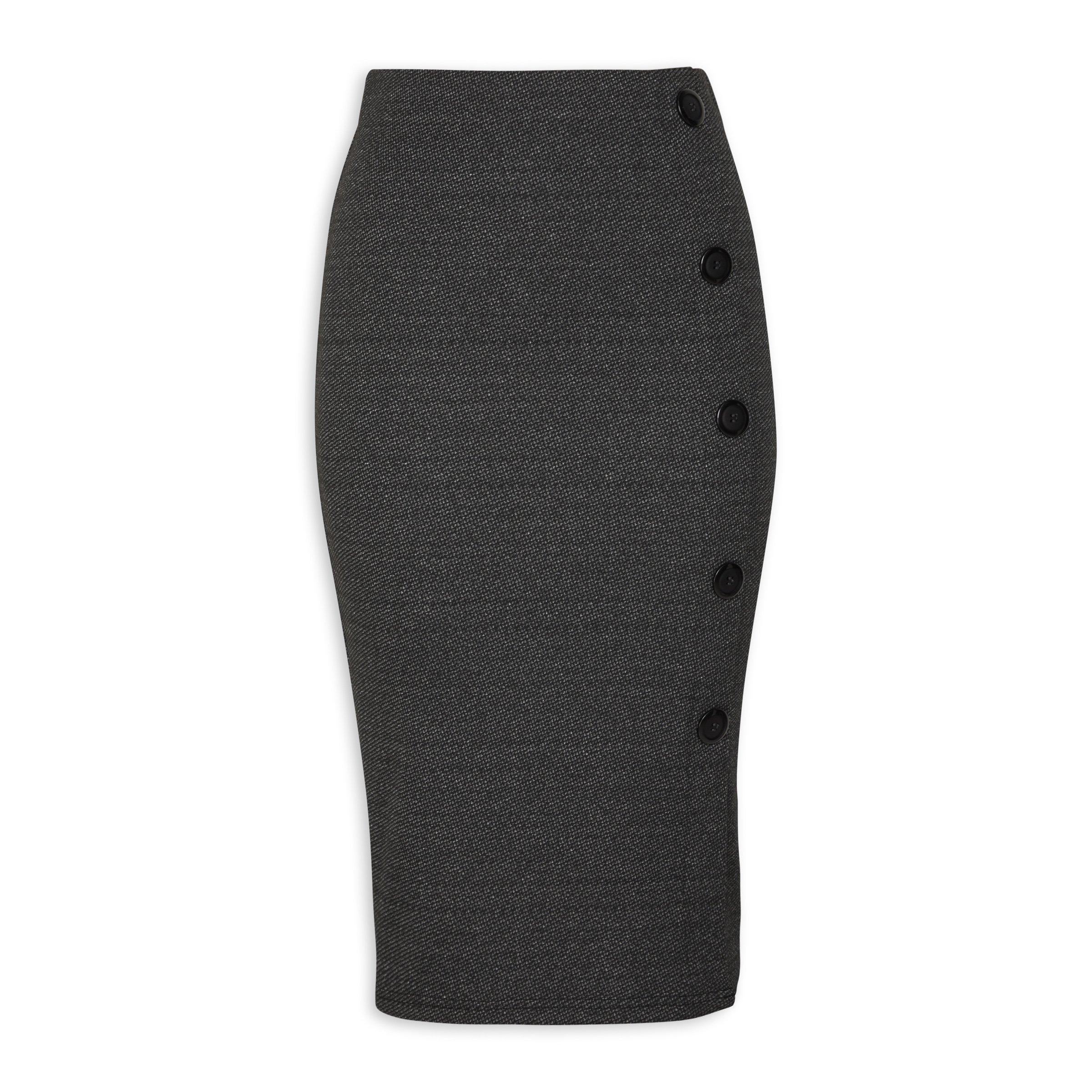 Charcoal Button Bodycon Skirt (3098346) | Finnigans