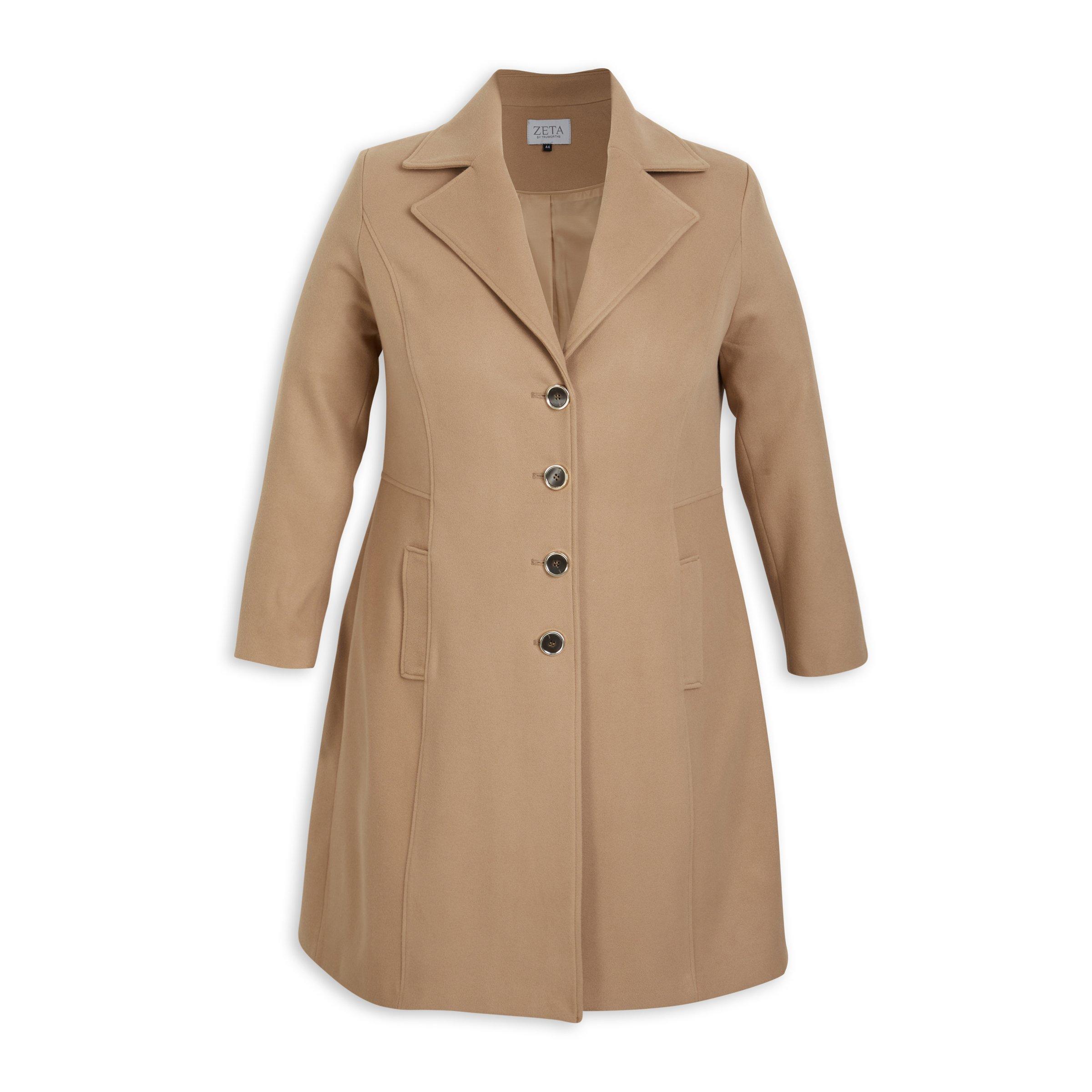 Camel Plus Size Melton Coat (3098406) Zeta