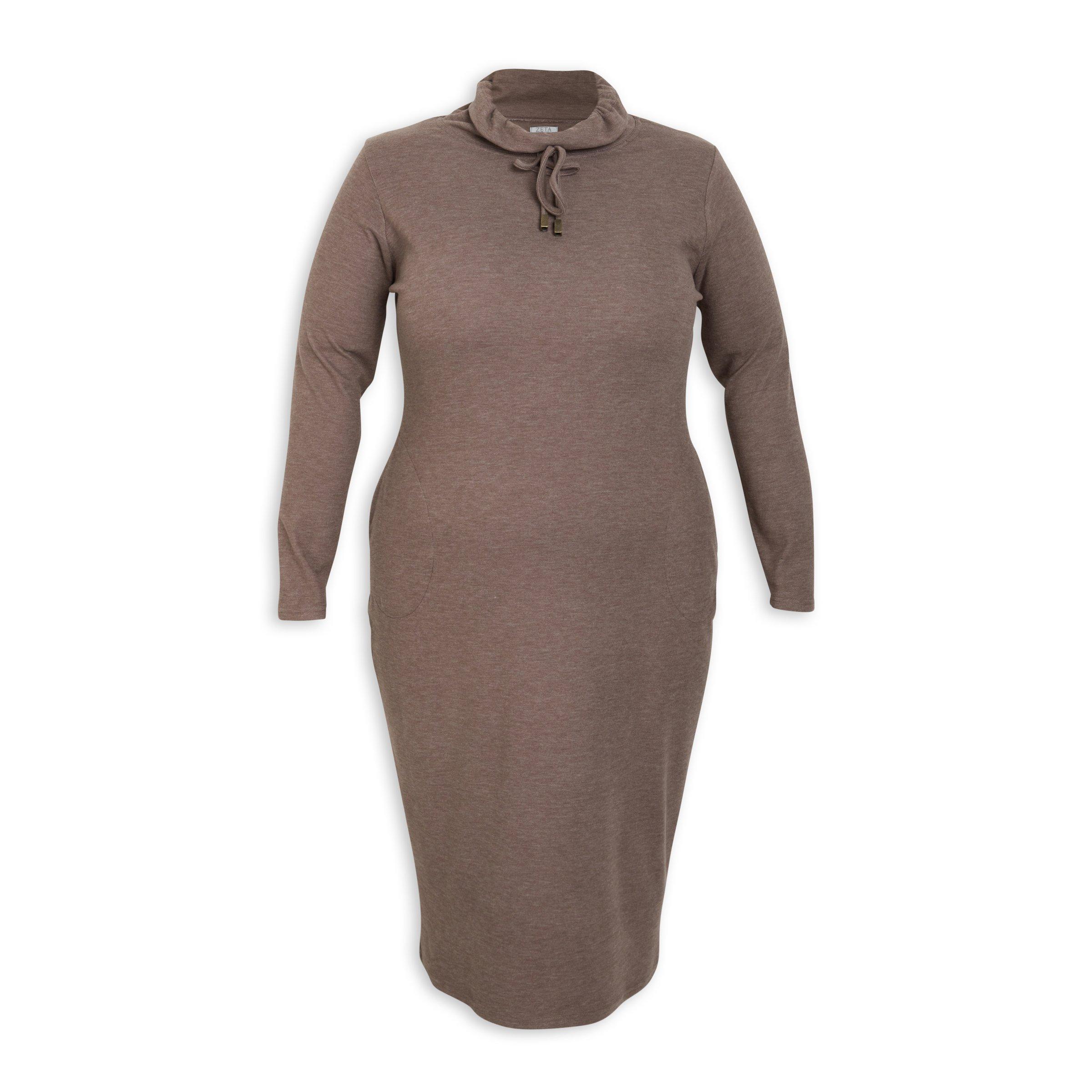 Brown Plus Size Bodycon Dress (3098603) | Zeta