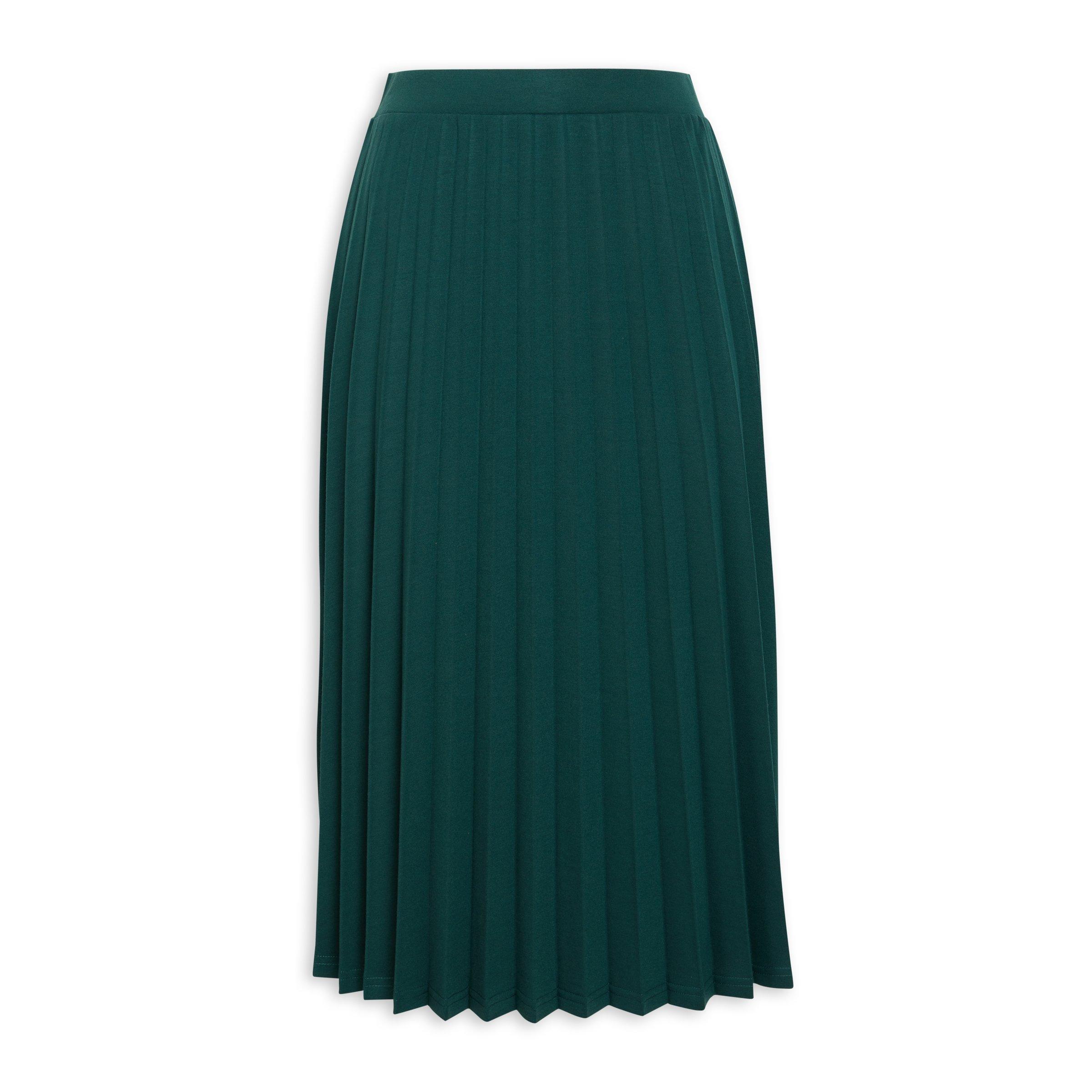 Green Midi Pleated Skirt (3099512) | Identity