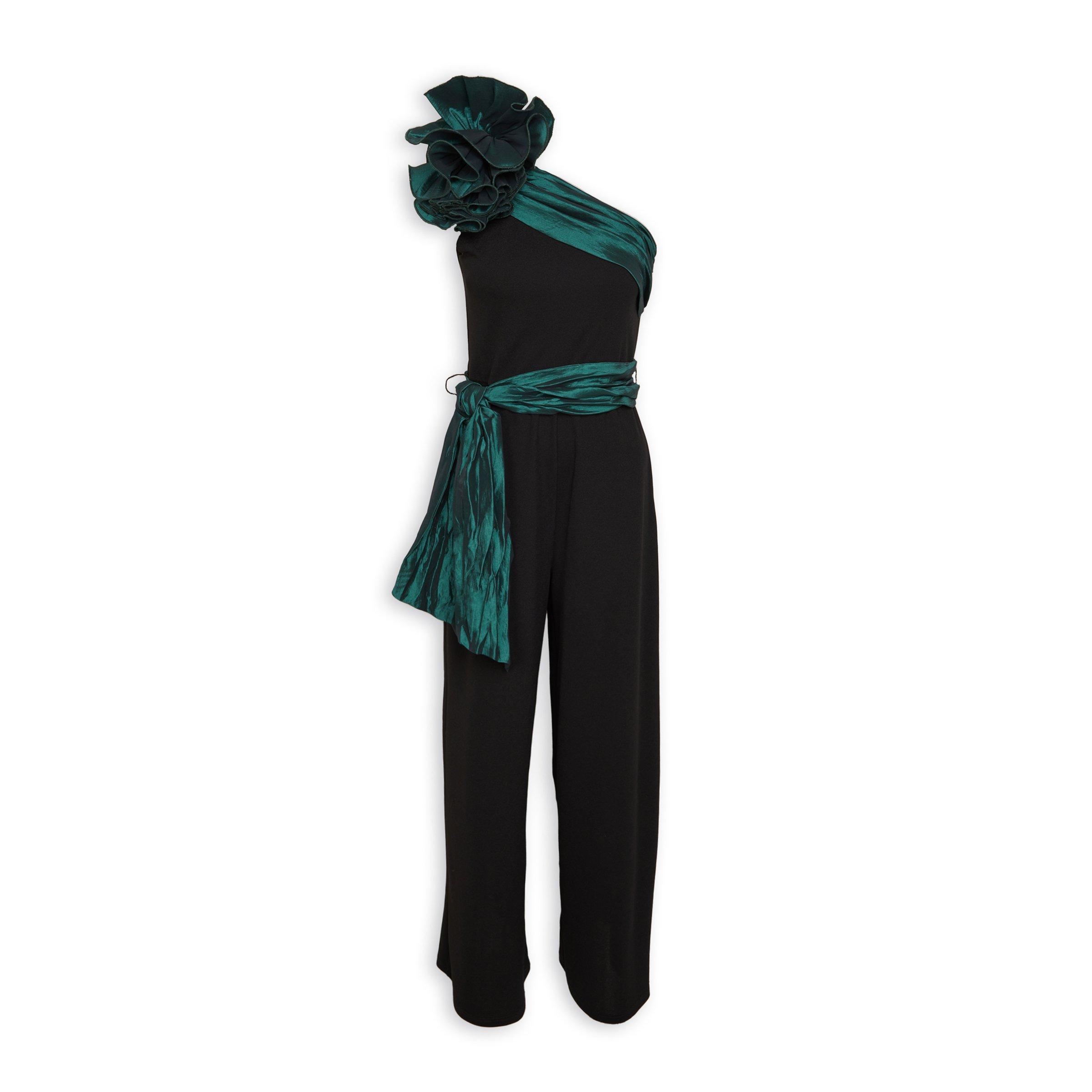 Black & Green One Shoulder Jumpsuit (3099532) Truworths.co.za