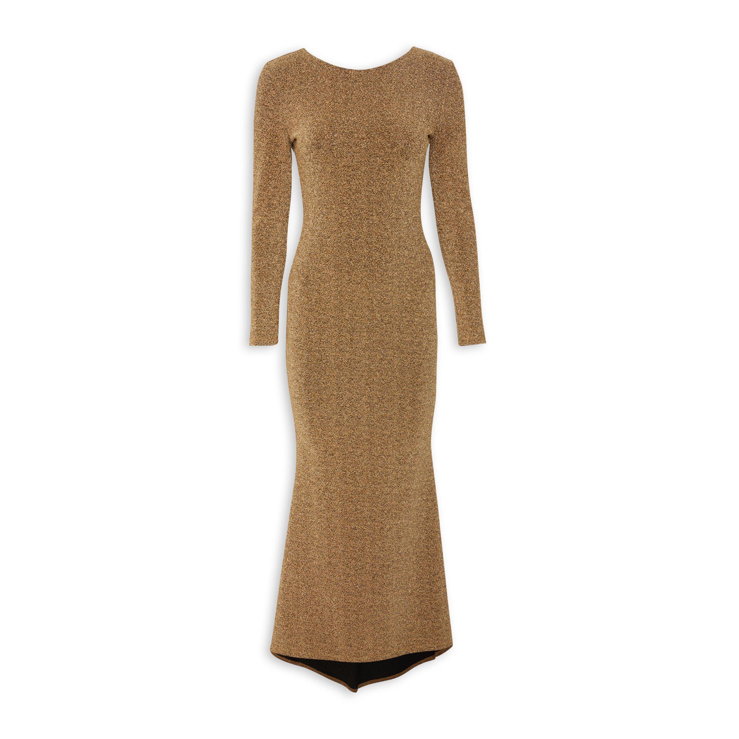 Gold Shimmer Colum Maxi Dress (3099760) | Truworths