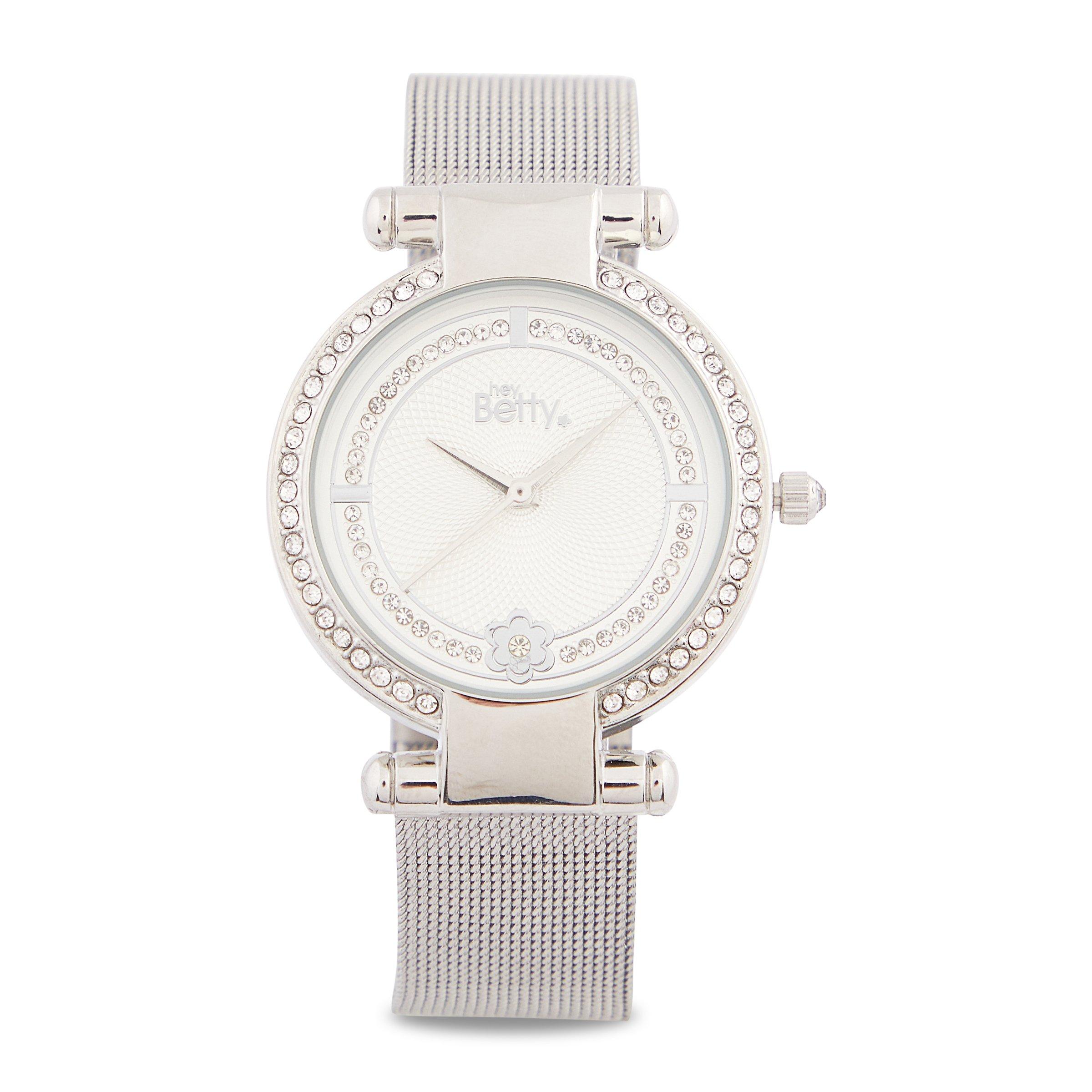 Silver Mesh Watch (3100069) | Hey Betty