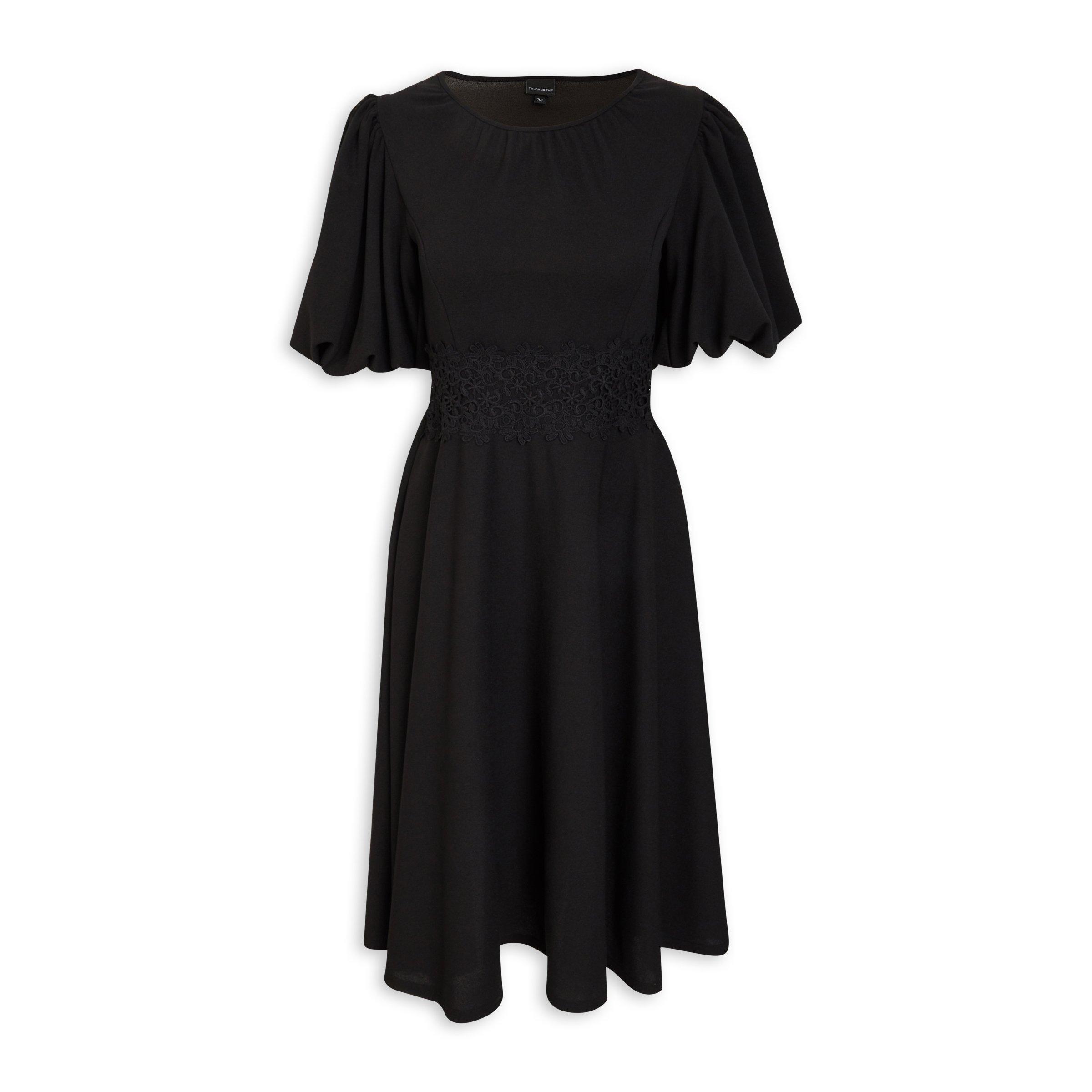 Black Puff Sleeve Dress (3100289) | Truworths