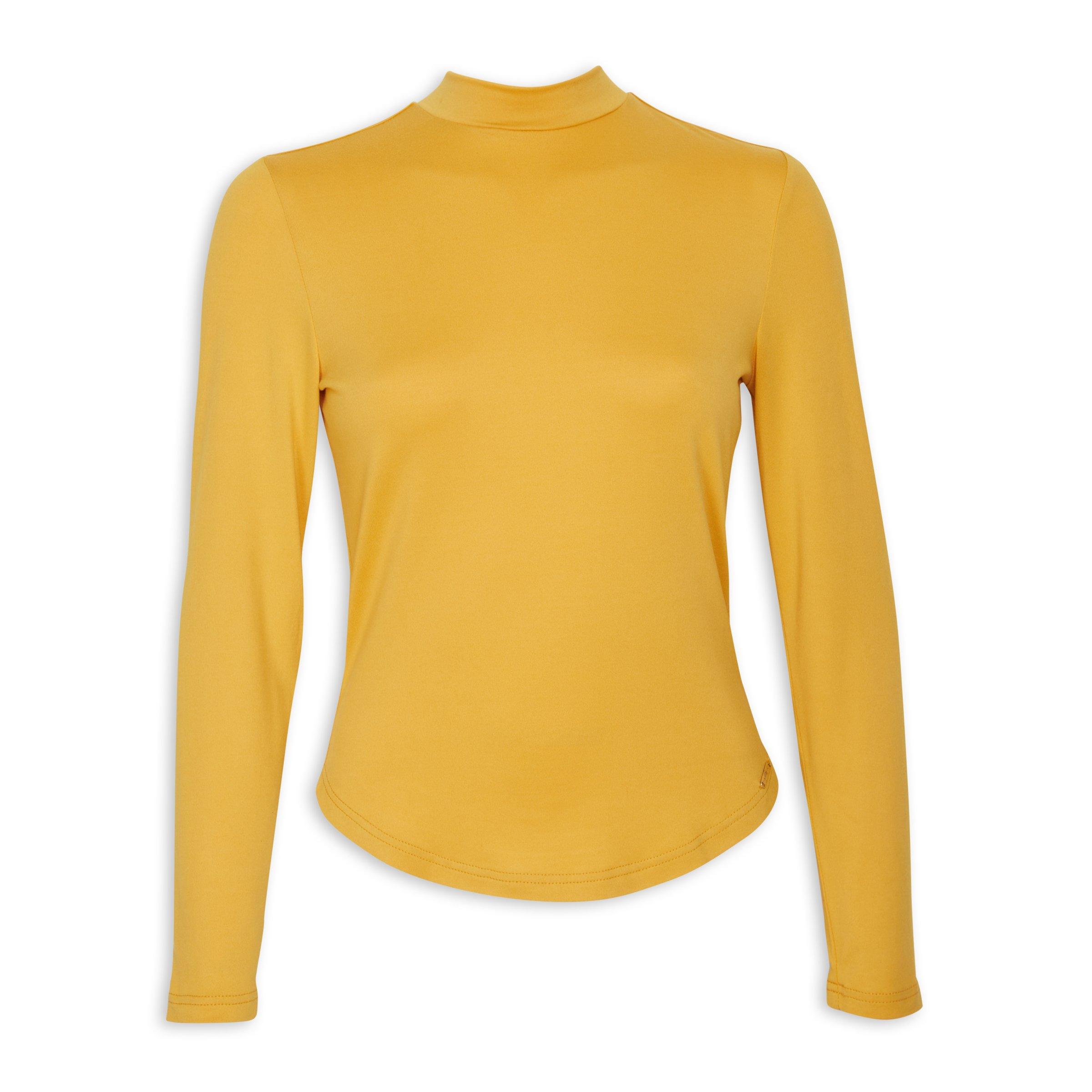 Mustard Fitted Turtle Neck Top (3100606) | Finnigans