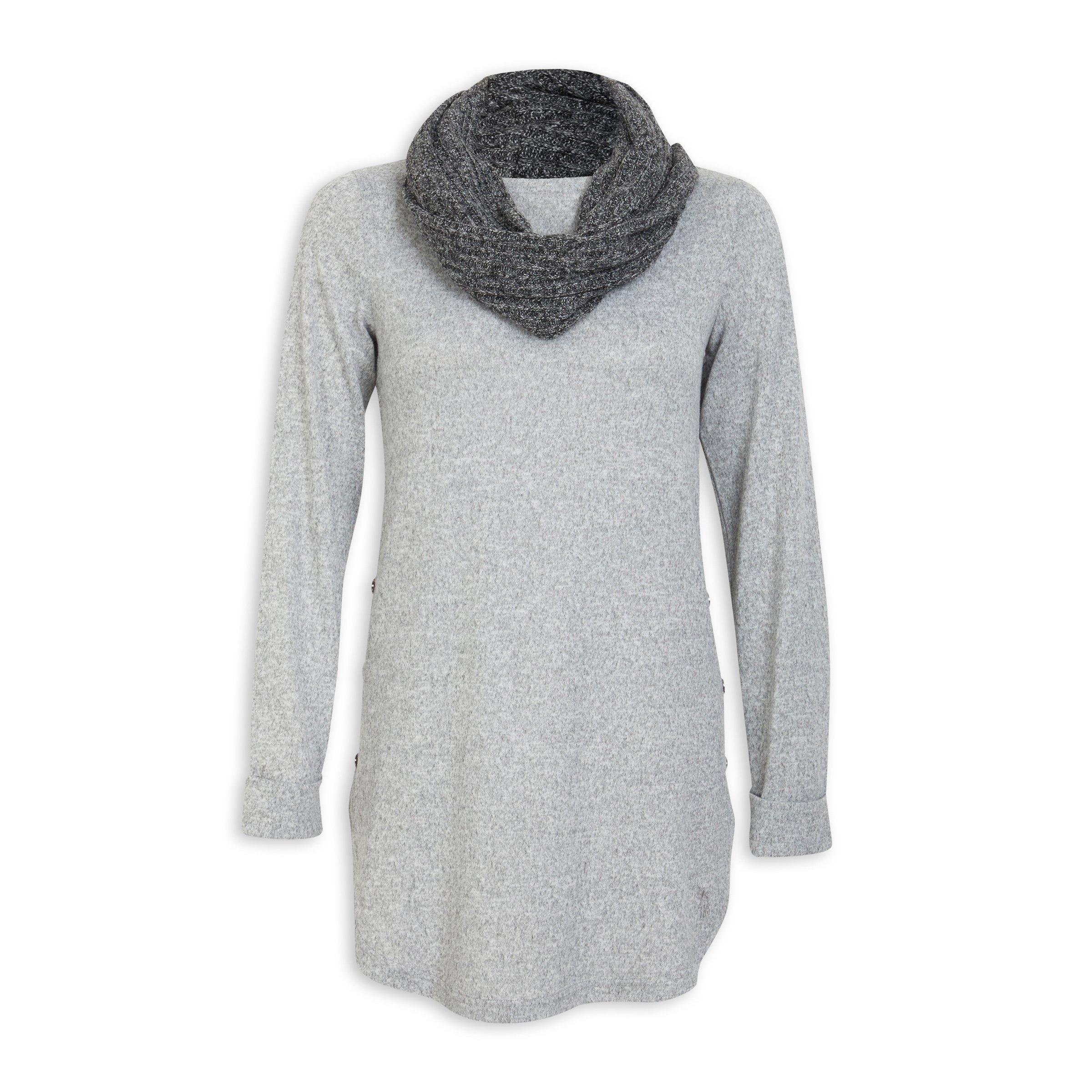 Grey Button Styled Tunic (3100730) | TRS