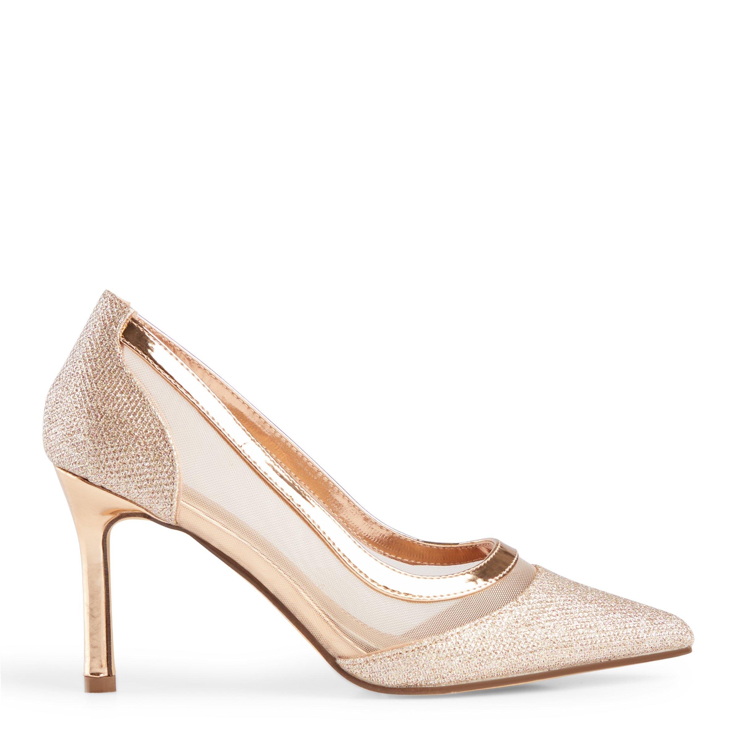 Rose Gold Glitter Court Heel (3100982) | Truworths