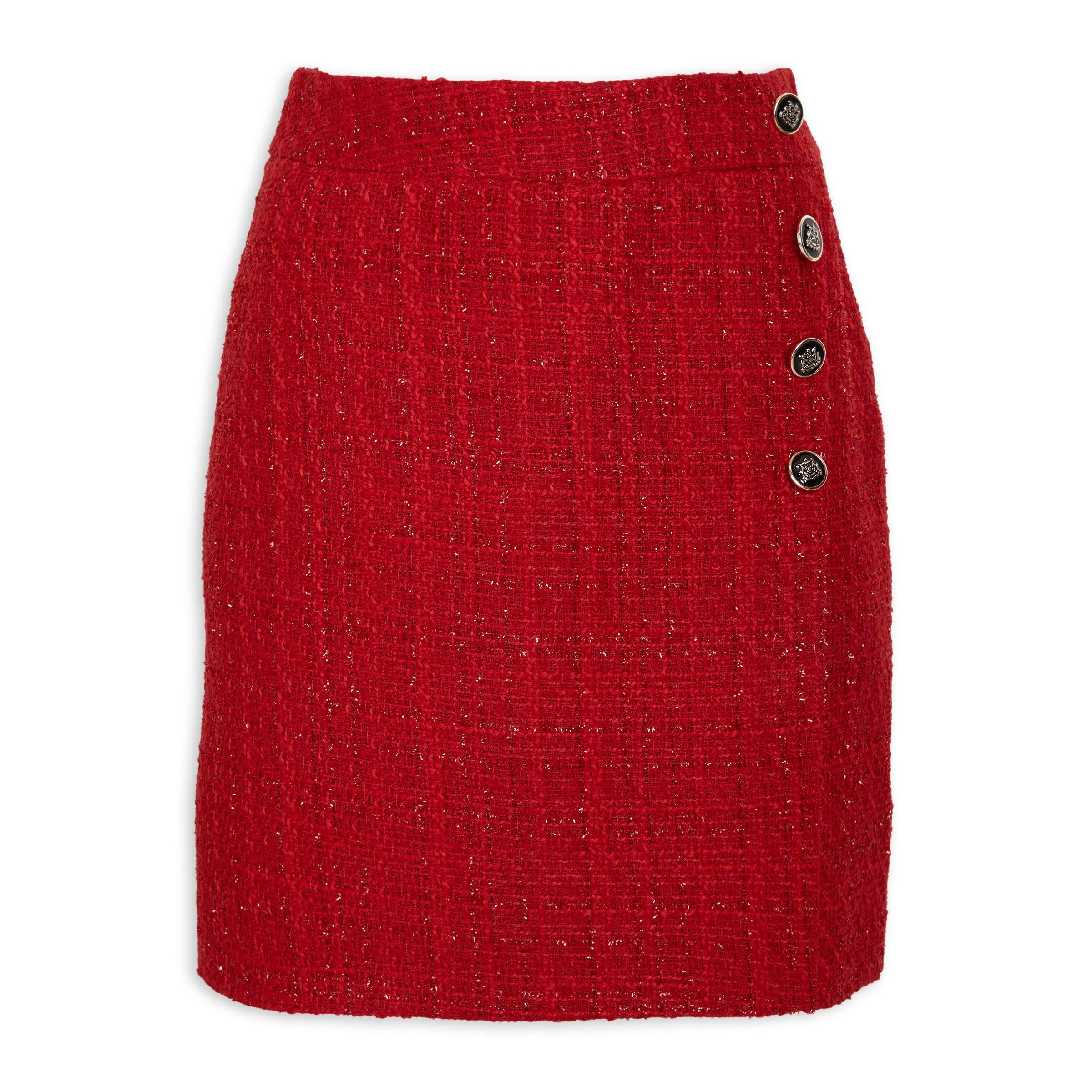 Red Button Detail Mini Skirt (3102277) | Truworths