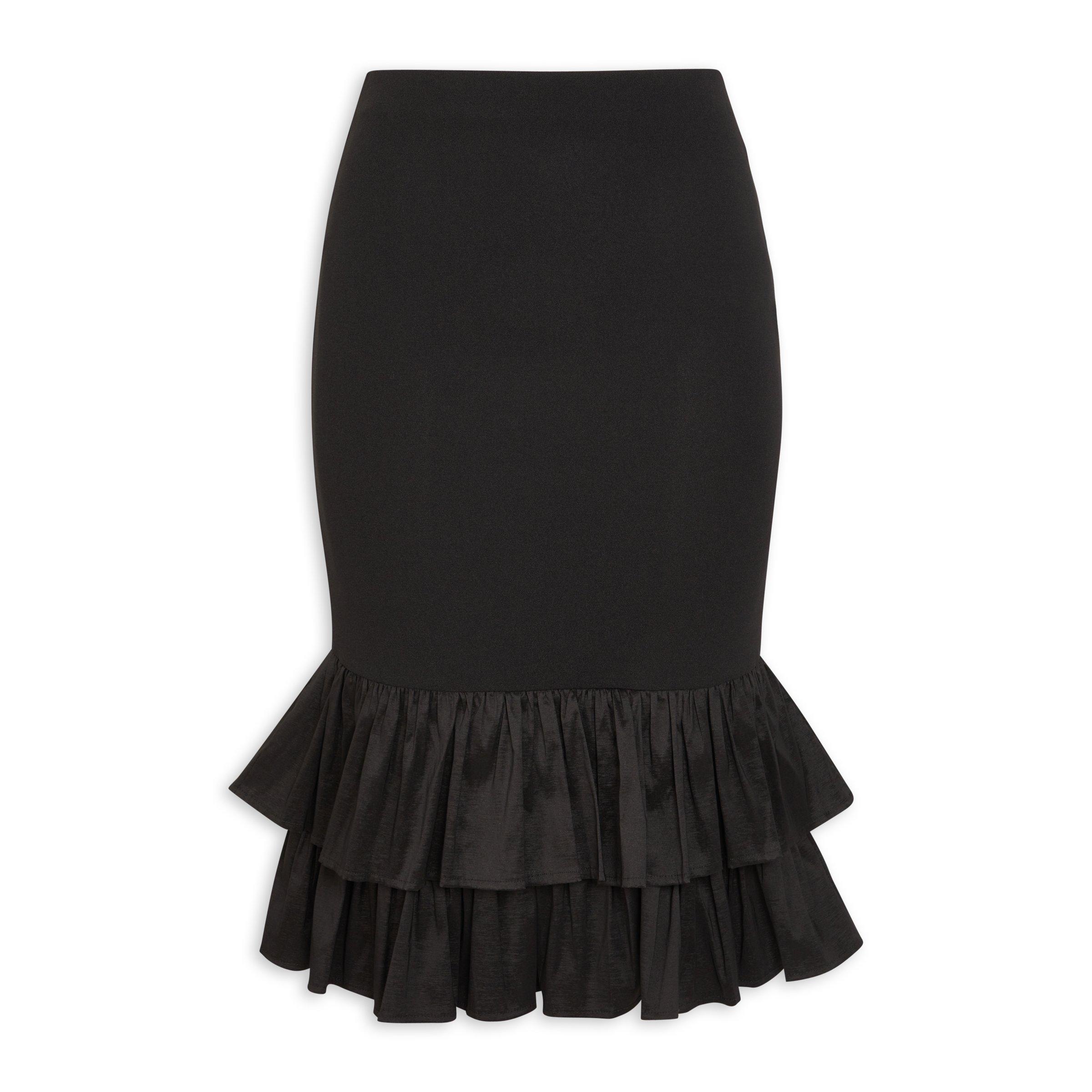 Black Tiered Pencil Skirt (3103703) | Identity