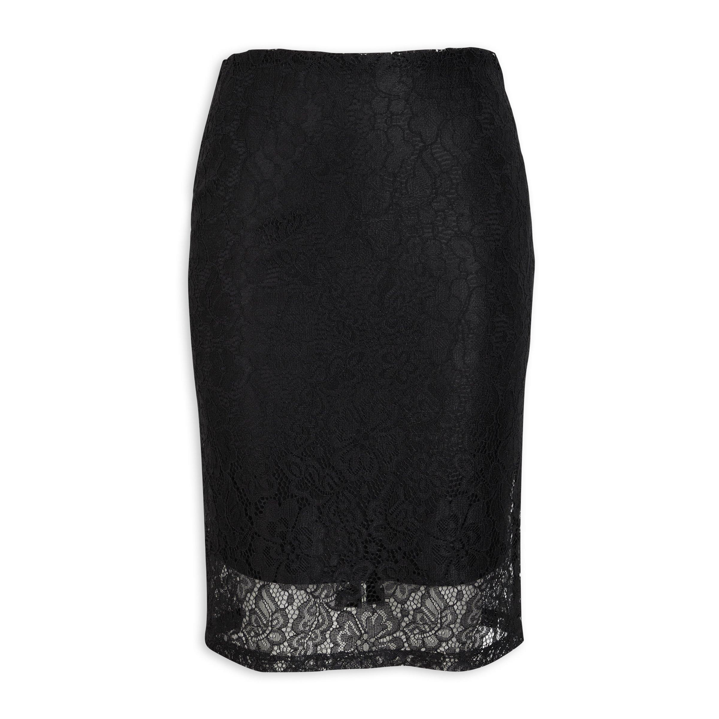 Black Lace Detail Pencil Skirt (3103866) | Truworths