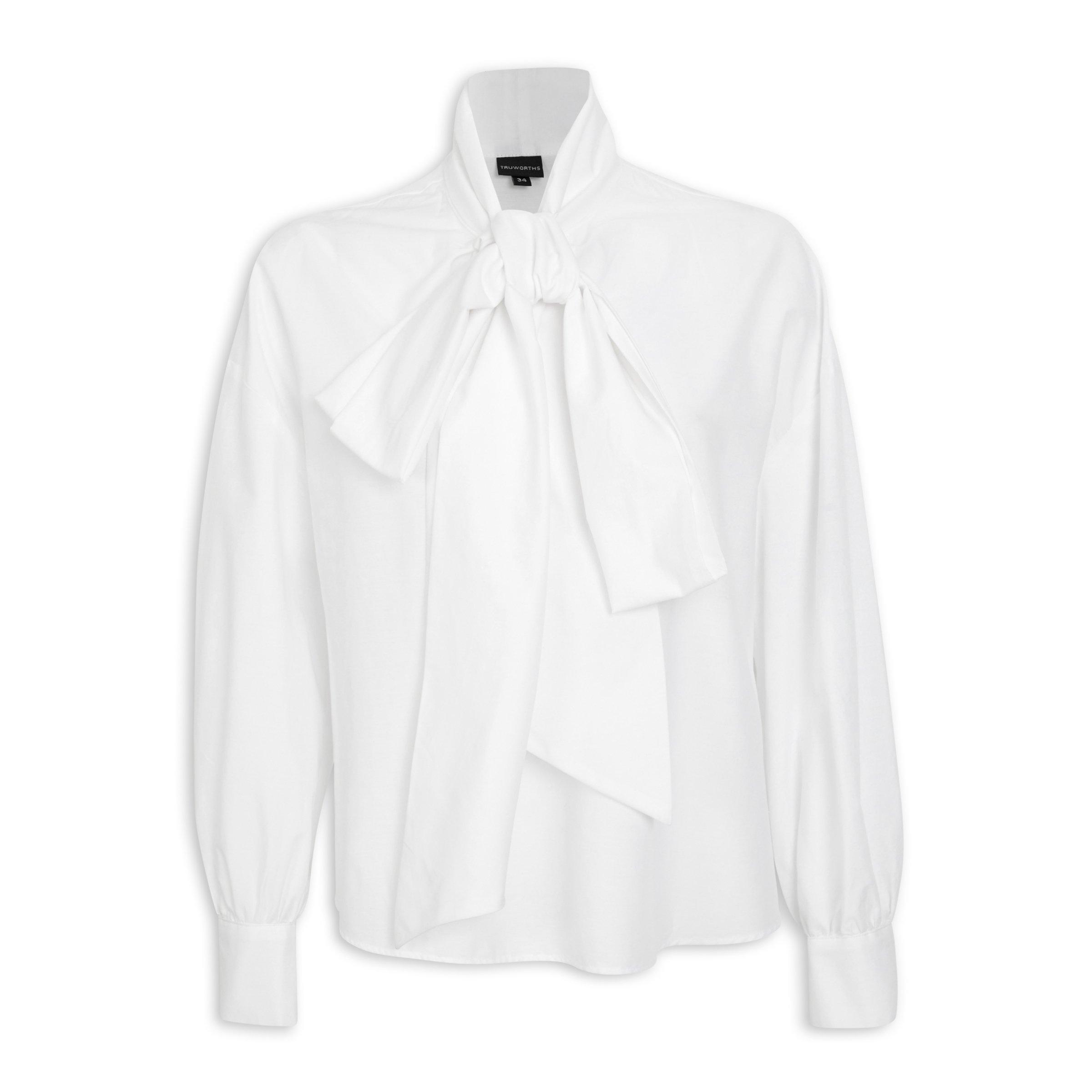 White Kitty Bow Blouse