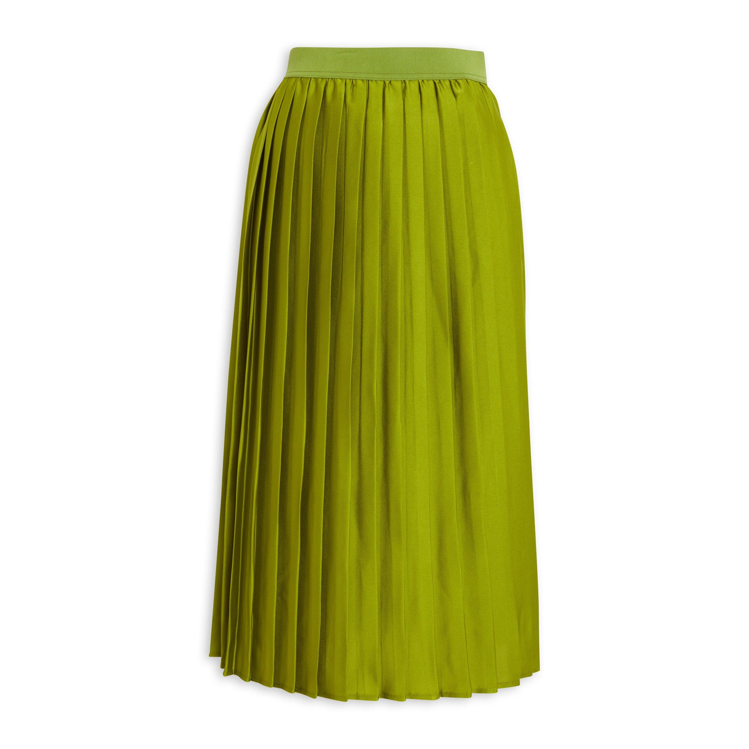 Lime Green Pleated Skirt (3105269) | Identity