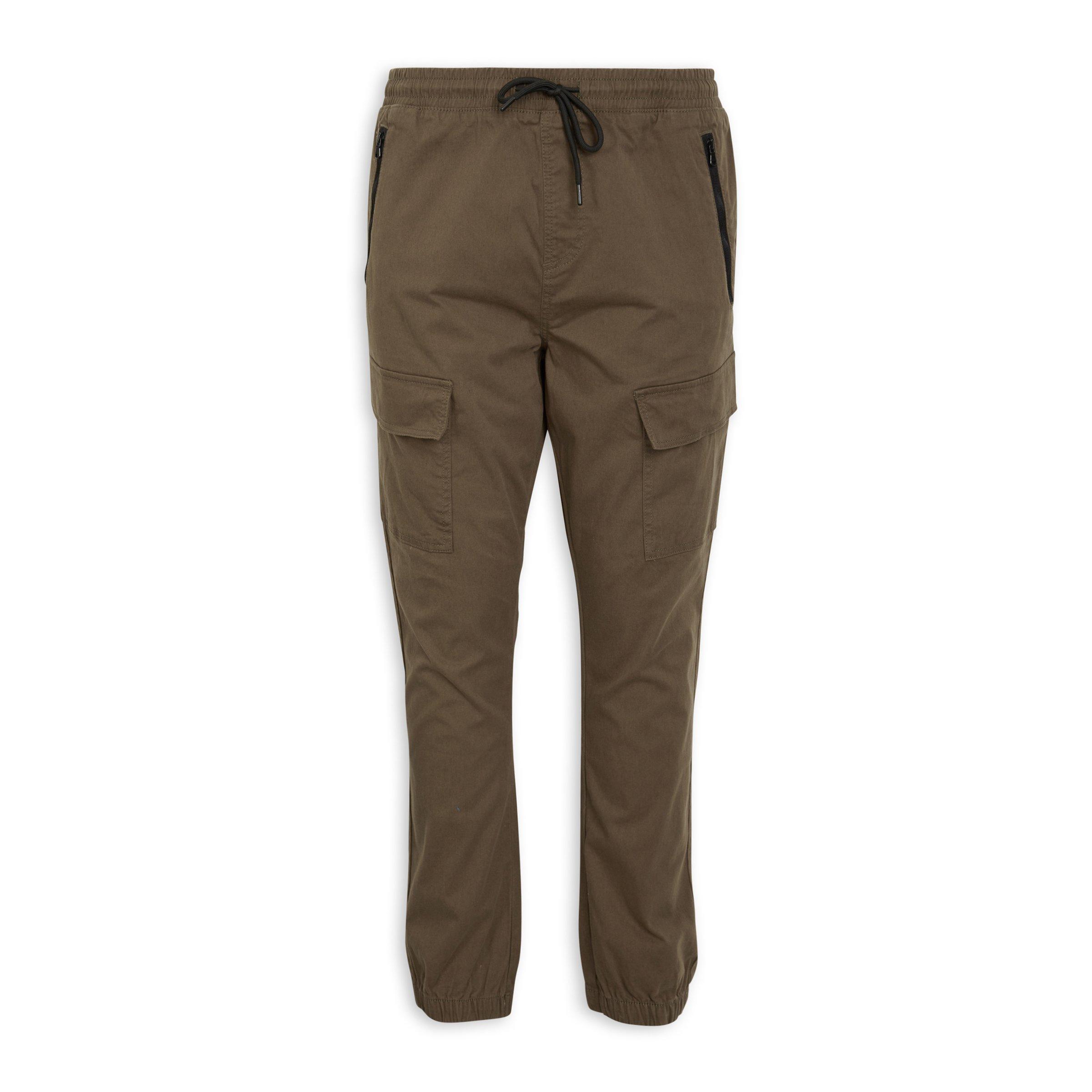 Brown Cuffed Cargo Pant (3105330) | UZZI