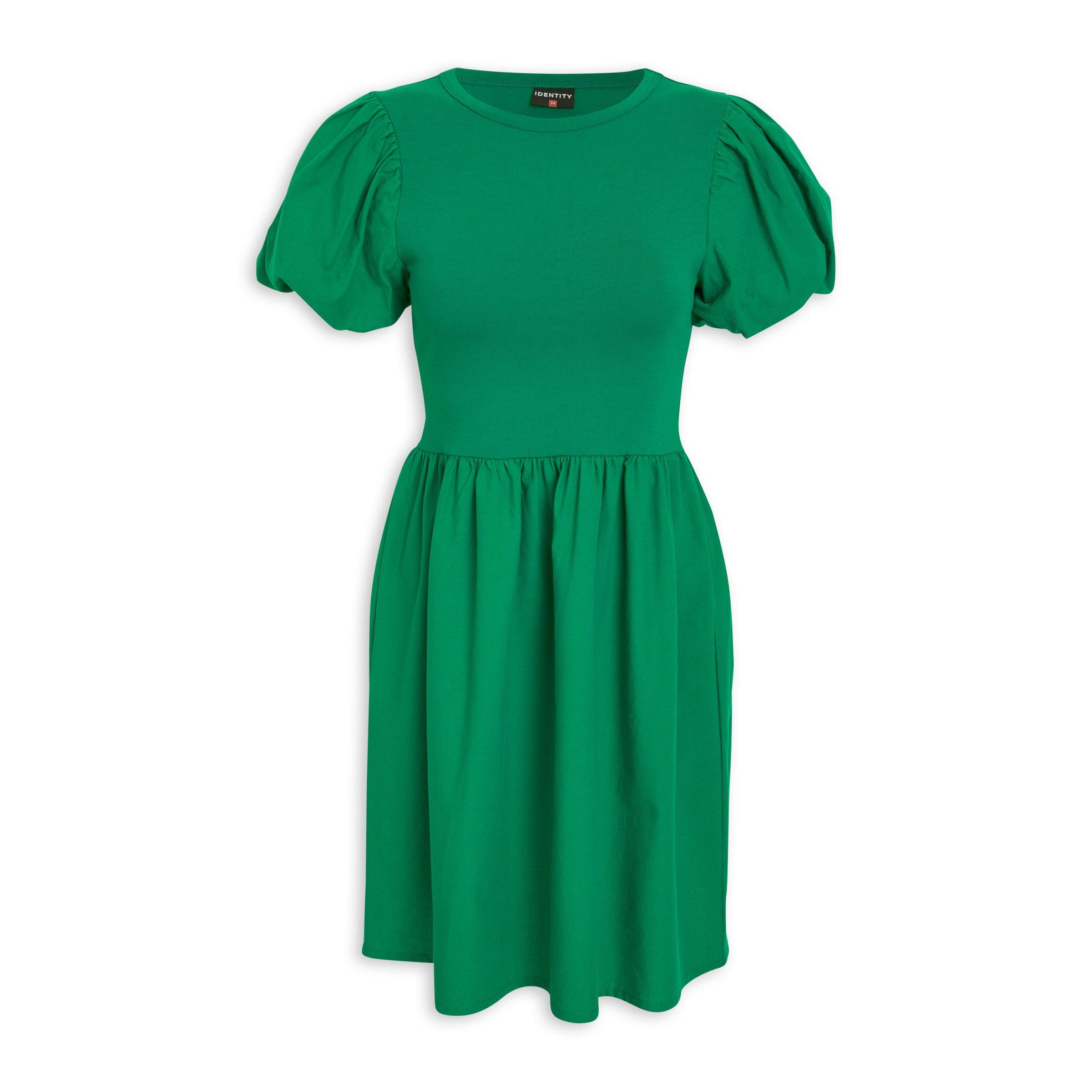 Green Fit and Flare Dress (3105420) | Identity