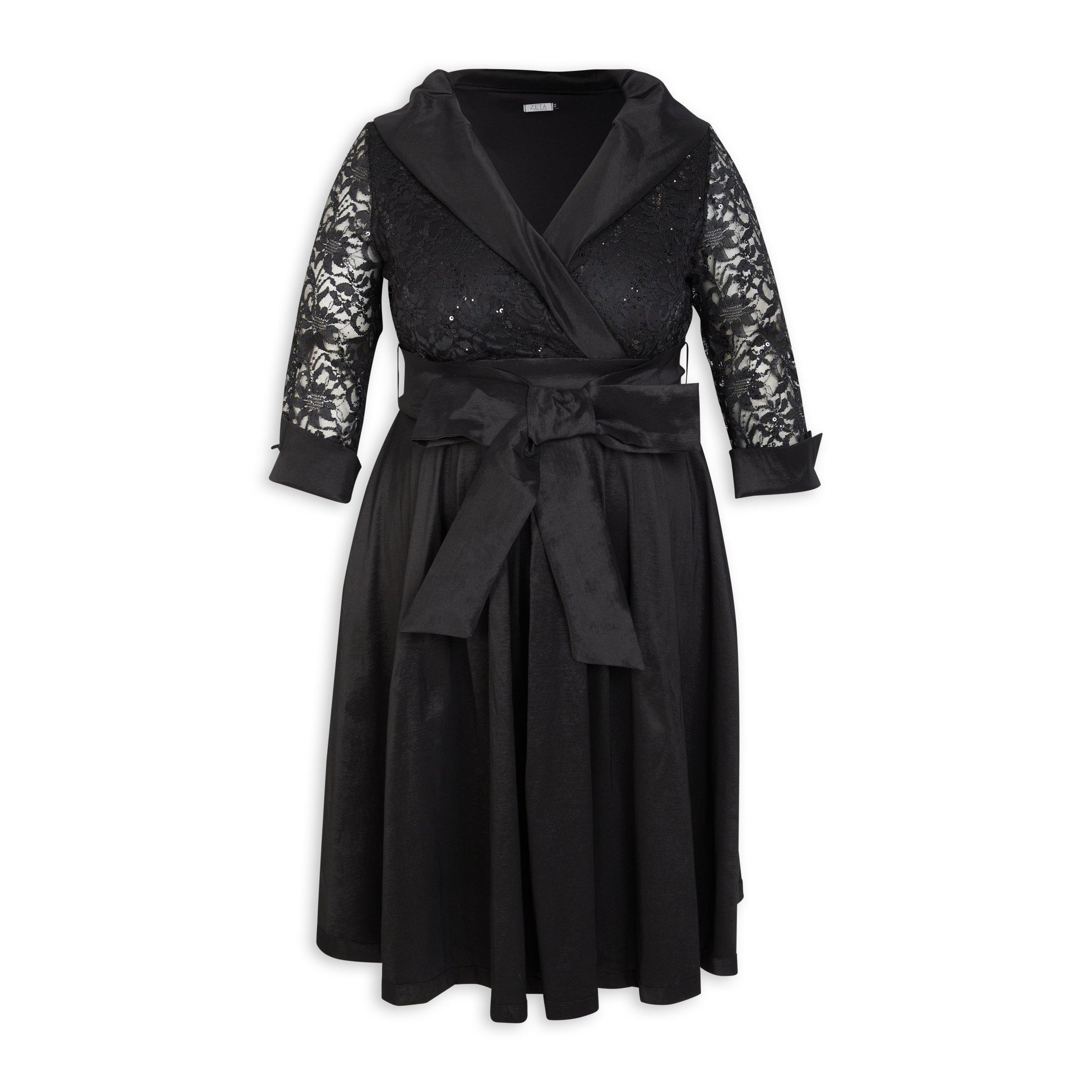 Black Fit & Flare Plus Size Dress (3105506) | Zeta