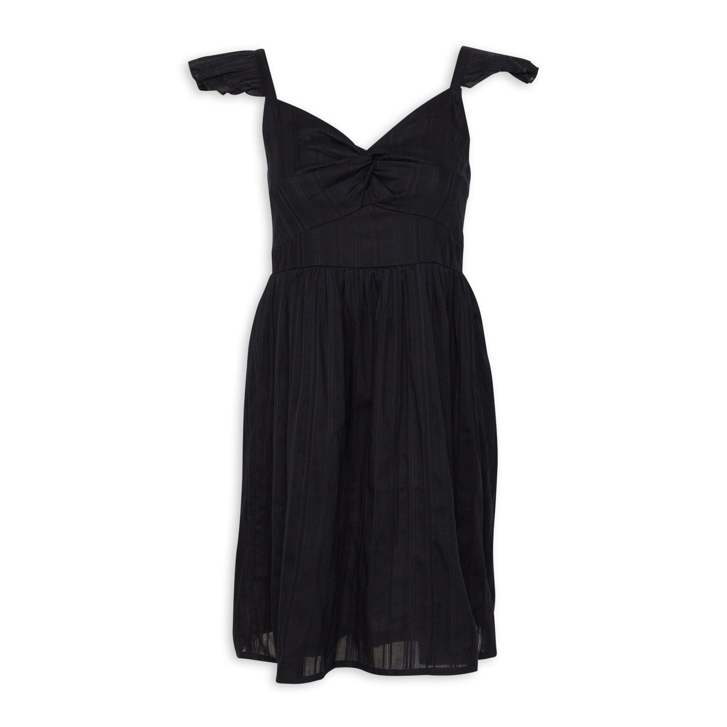 Classic Black Printed Fit & Flare Dress