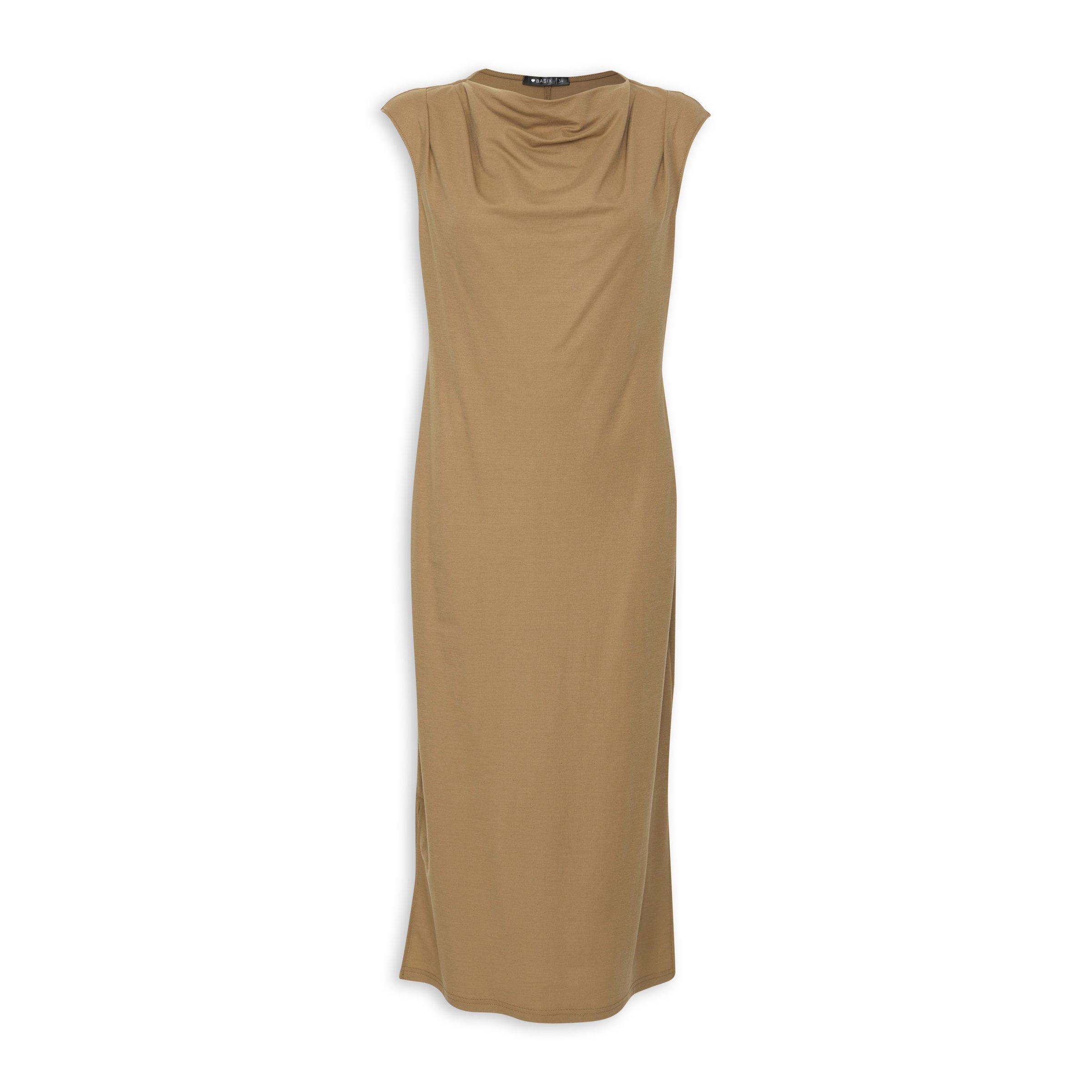 Brown Column Dress (3106485) | Basix