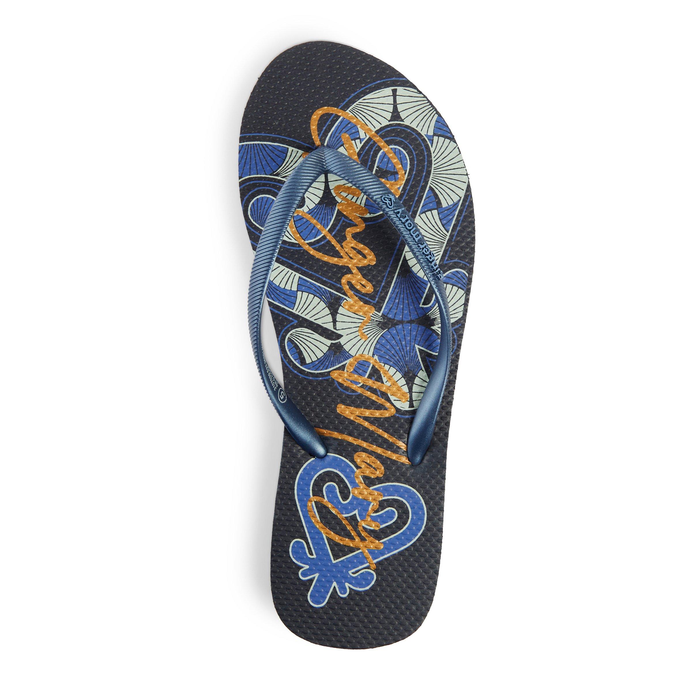 Navy Blue Branded Flip Flops (3107039) | Ginger Mary