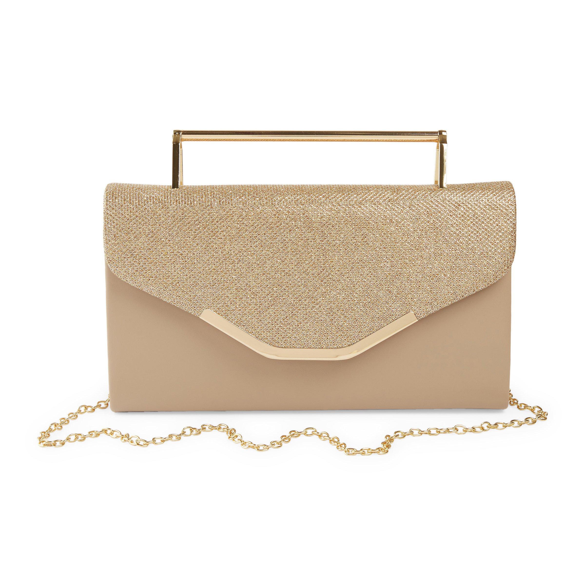 Rose Gold Flap Over Clutch Bag (3107060) | Emily Moon