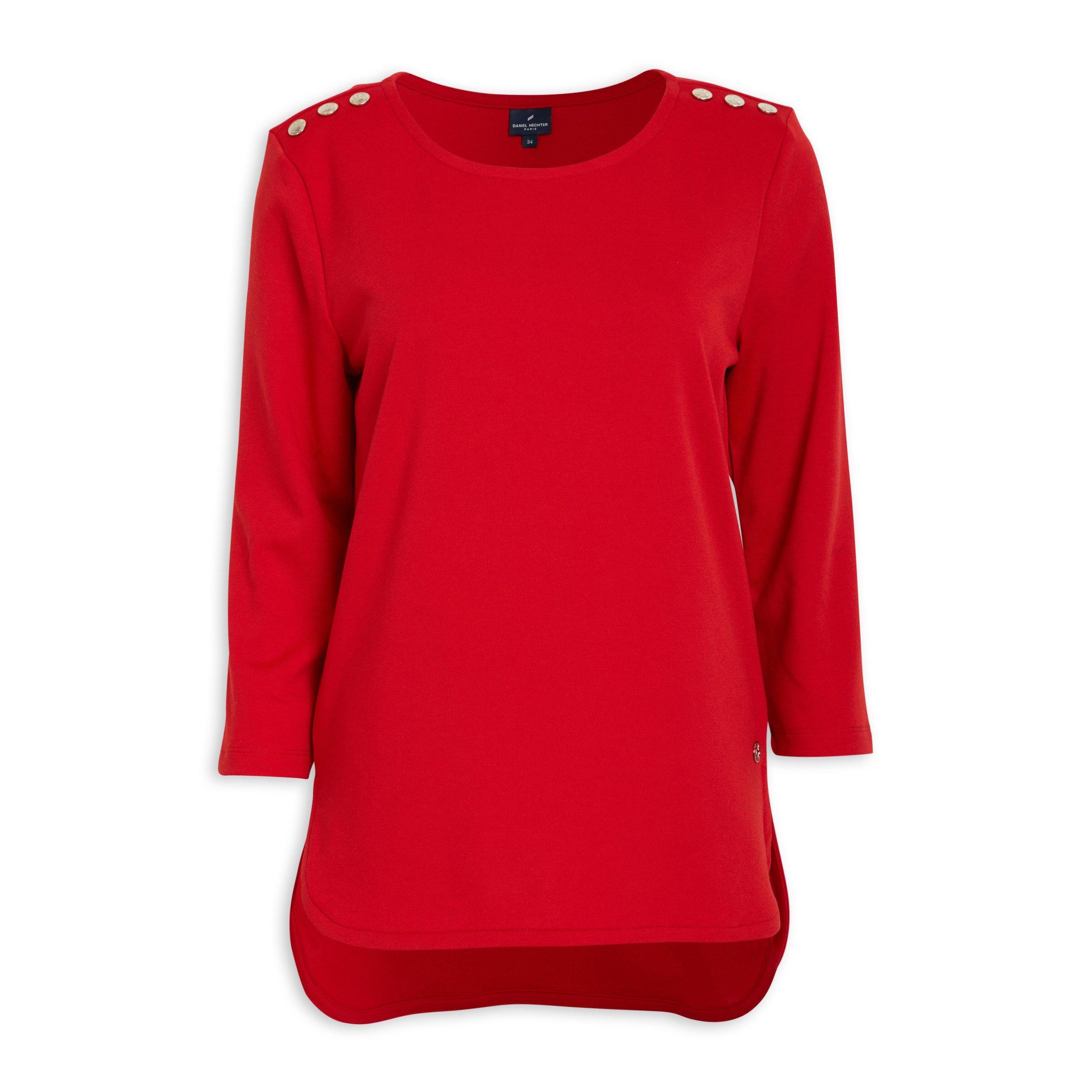 Red Relaxed Fit Top (3107414) | Daniel Hechter