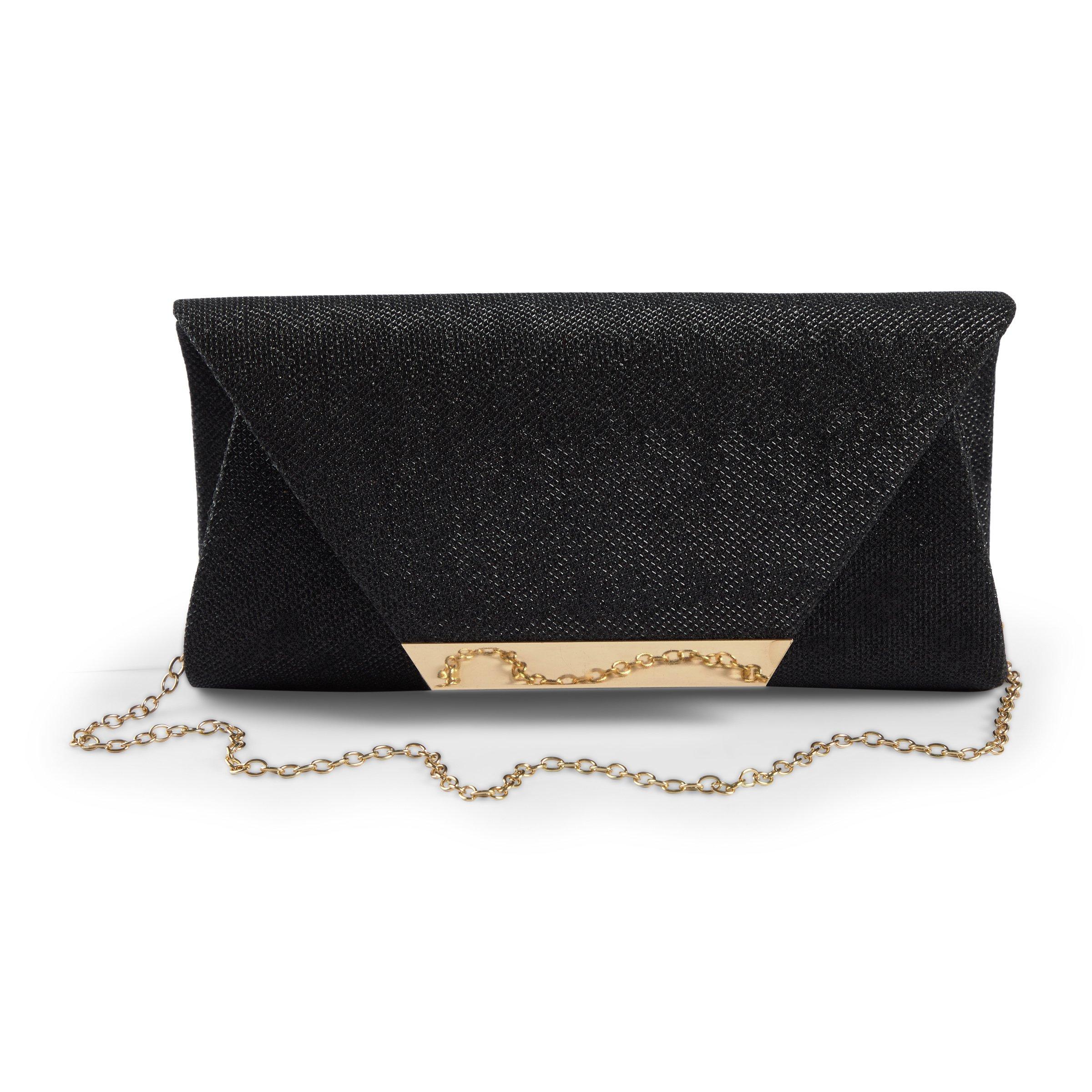 Black Flap Over Clutch Bag (3107670) | Emily Moon