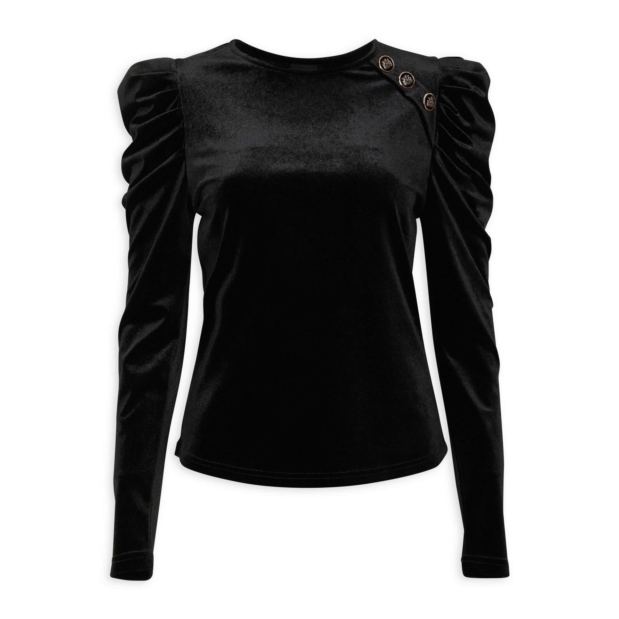 Black Button Detail Top (3107764) | Truworths