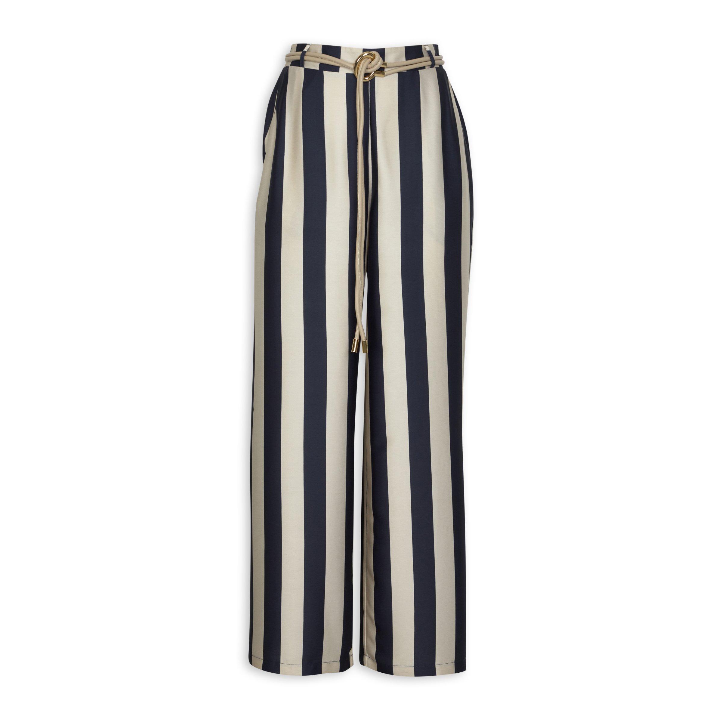 Stripe Belted Wide Leg Pant (3107891) | Finnigans