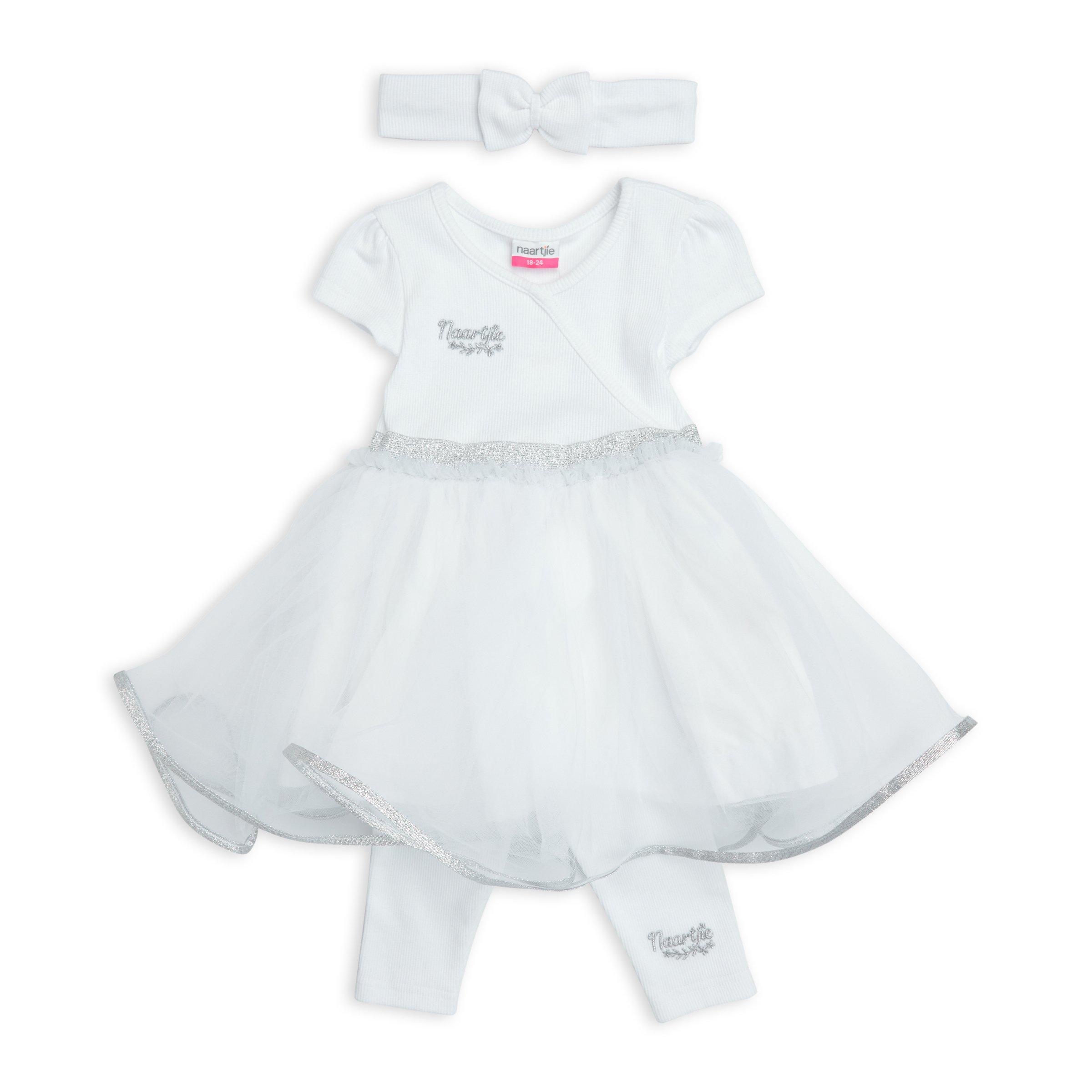 Baby Girl White Mesh Dress Set (3108111) Naartjie
