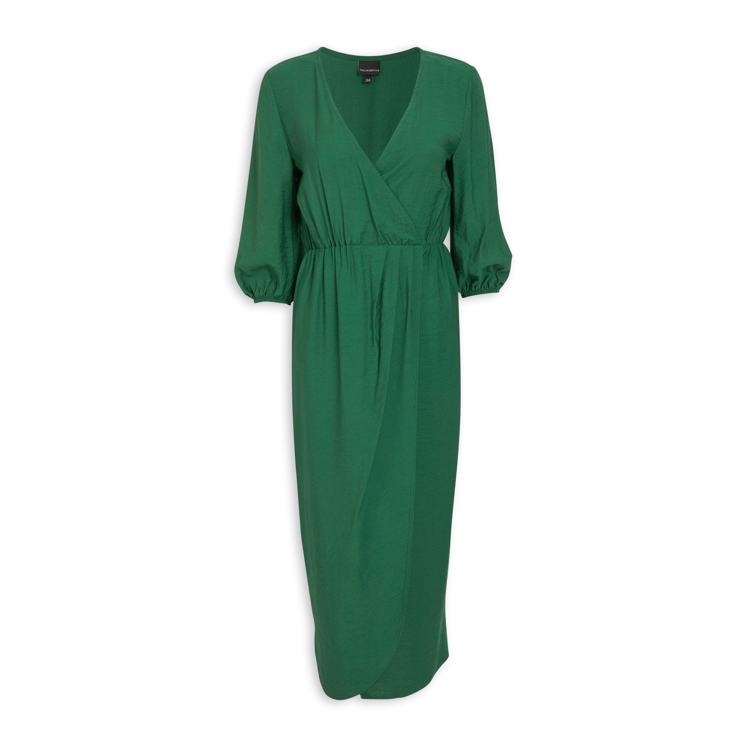 Bottle Green Softly Waisted Dress (3108850) | Truworths