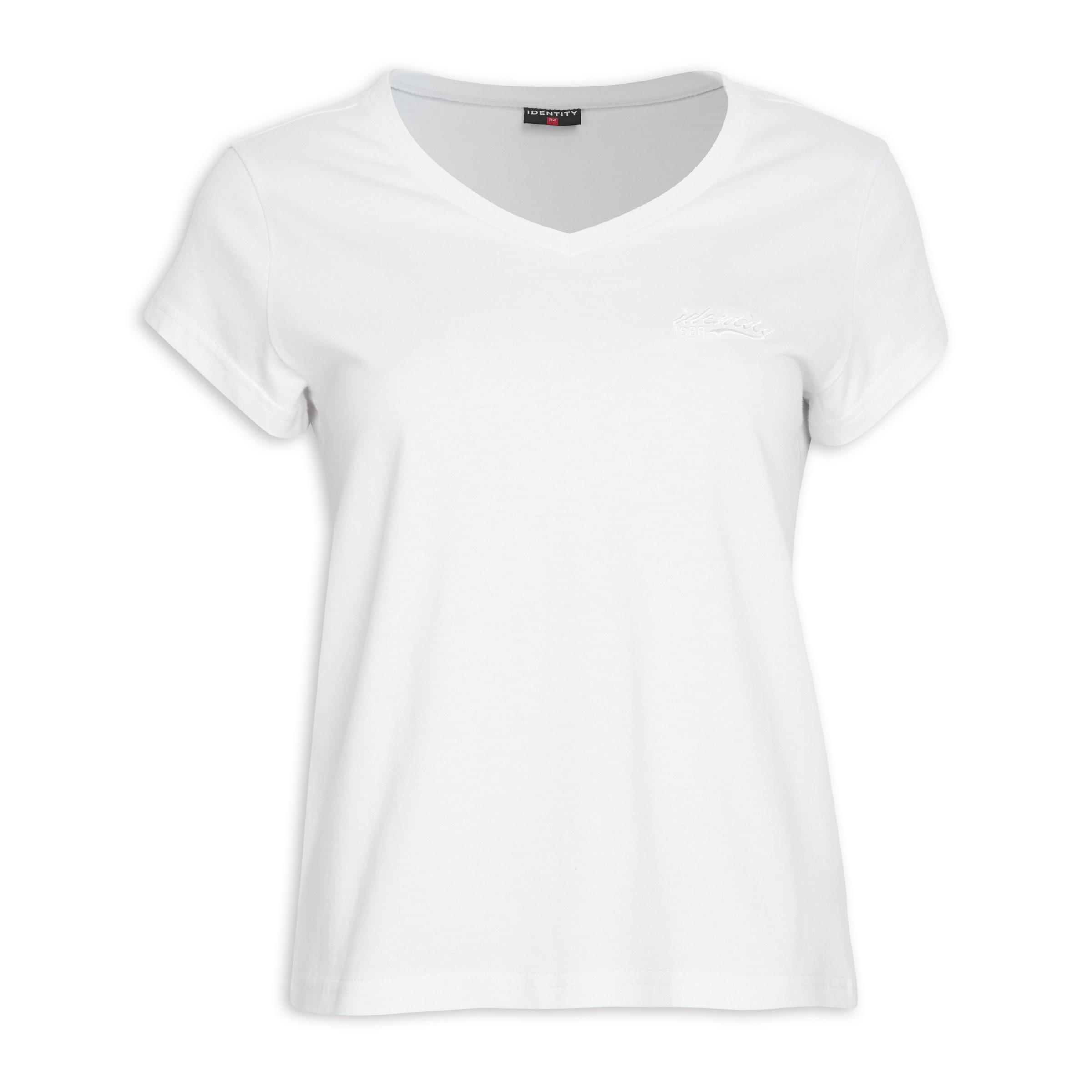 White V-neck T-shirt (3109118) | Identity