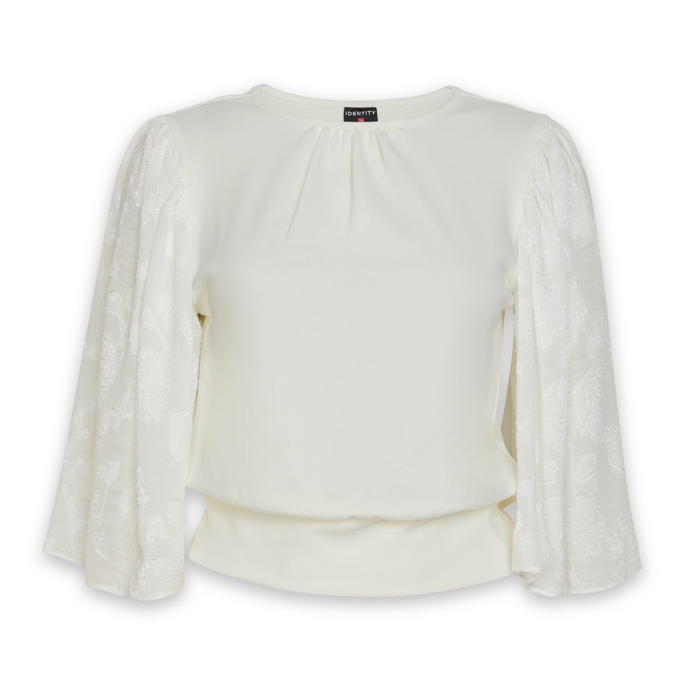 3020483 Off-White Mesh Shoulder Blouse