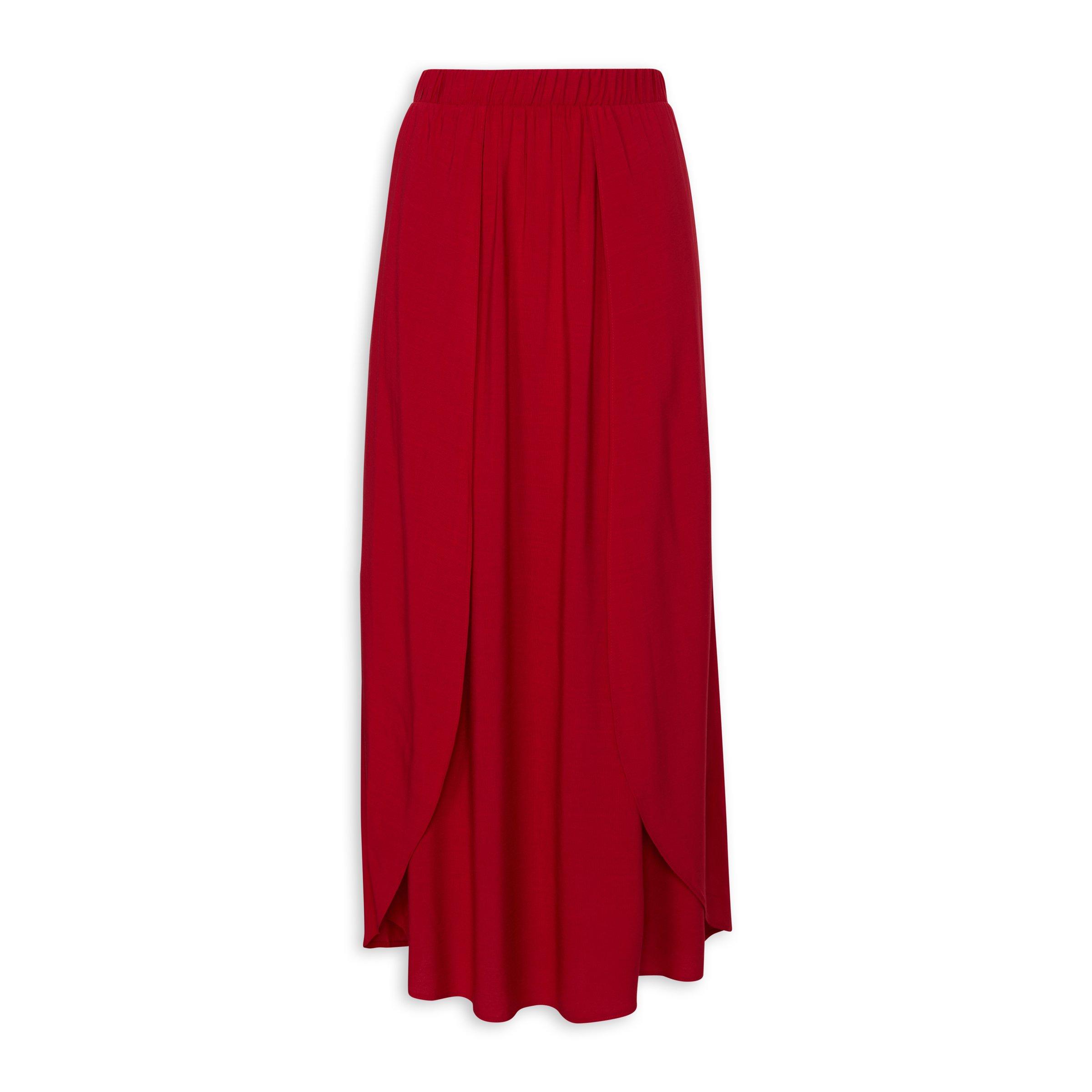 Red Tiered Skirt (3109774) | Identity